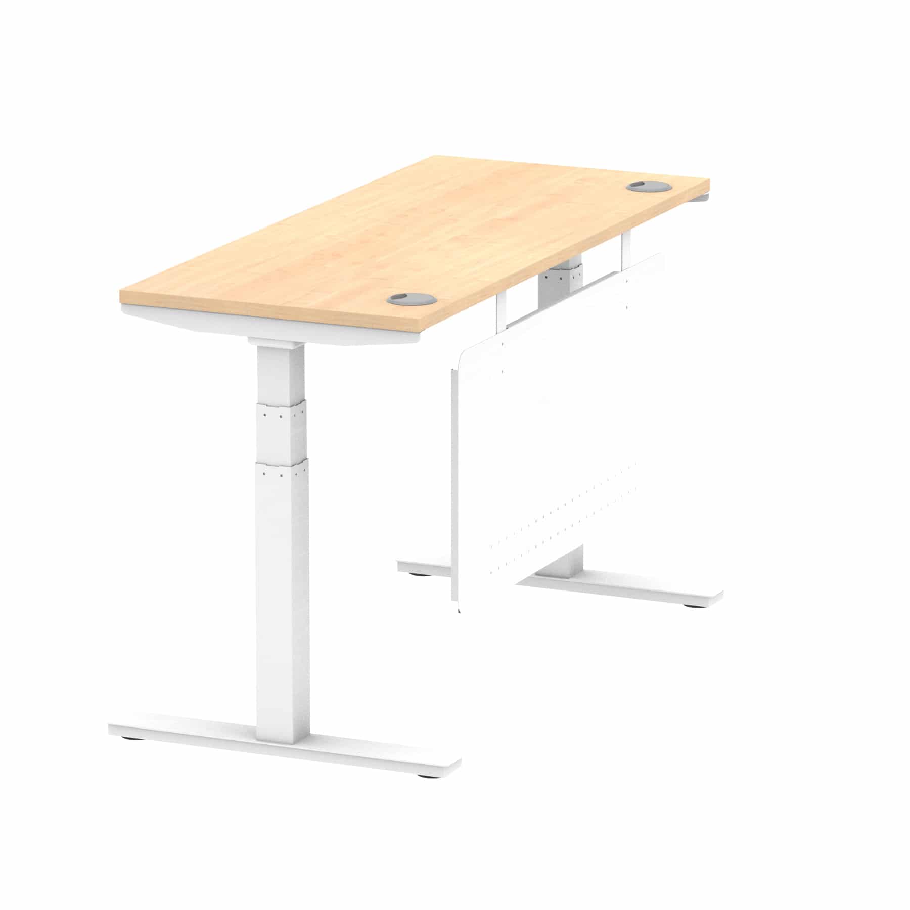Air Height Adjustable Slimline Desk With Cable Ports With Steel Modesty Panel - Image 109