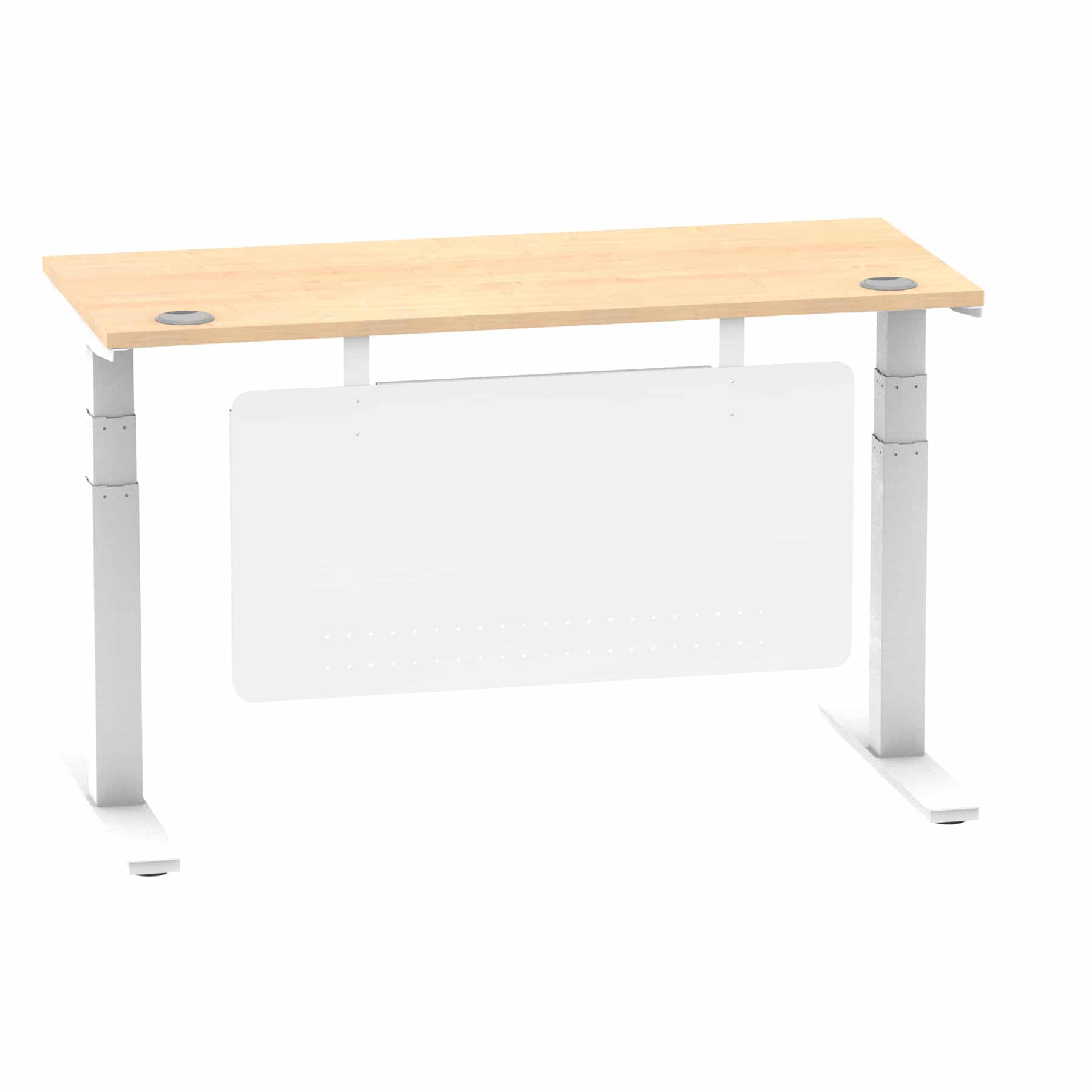Air Height Adjustable Slimline Desk With Cable Ports With Steel Modesty Panel - Image 110