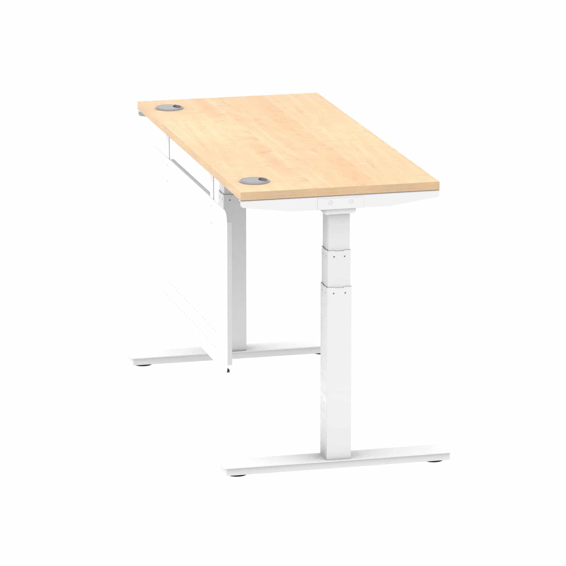 Air Height Adjustable Slimline Desk With Cable Ports With Steel Modesty Panel - Image 112