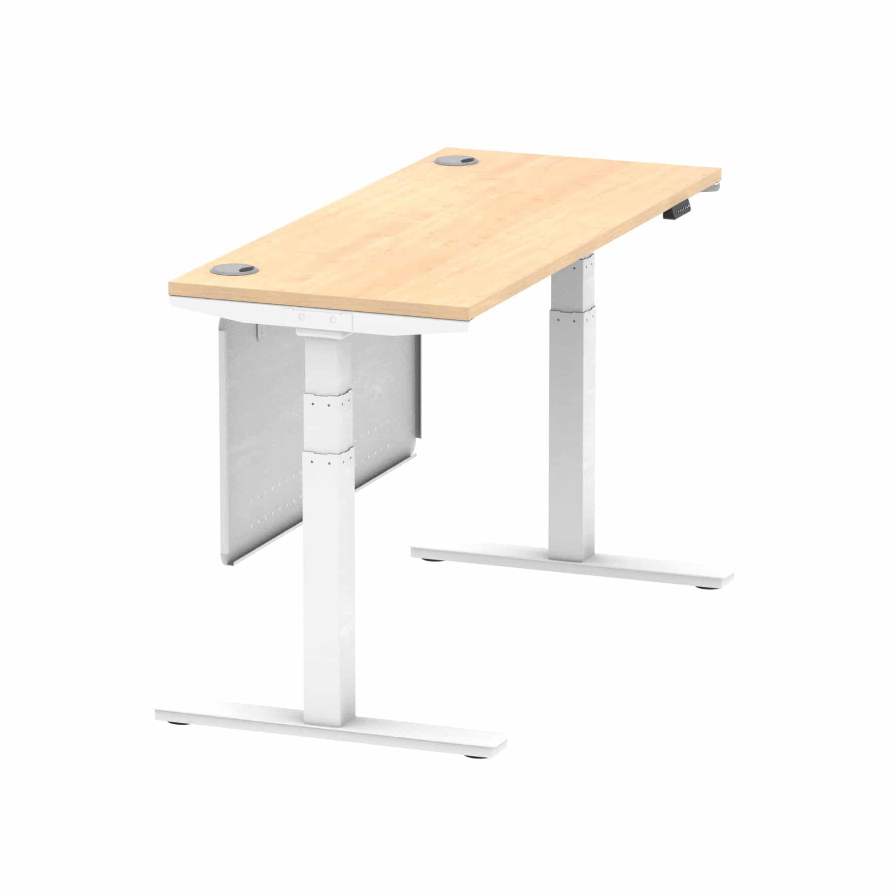 Air Height Adjustable Slimline Desk With Cable Ports With Steel Modesty Panel - Image 113