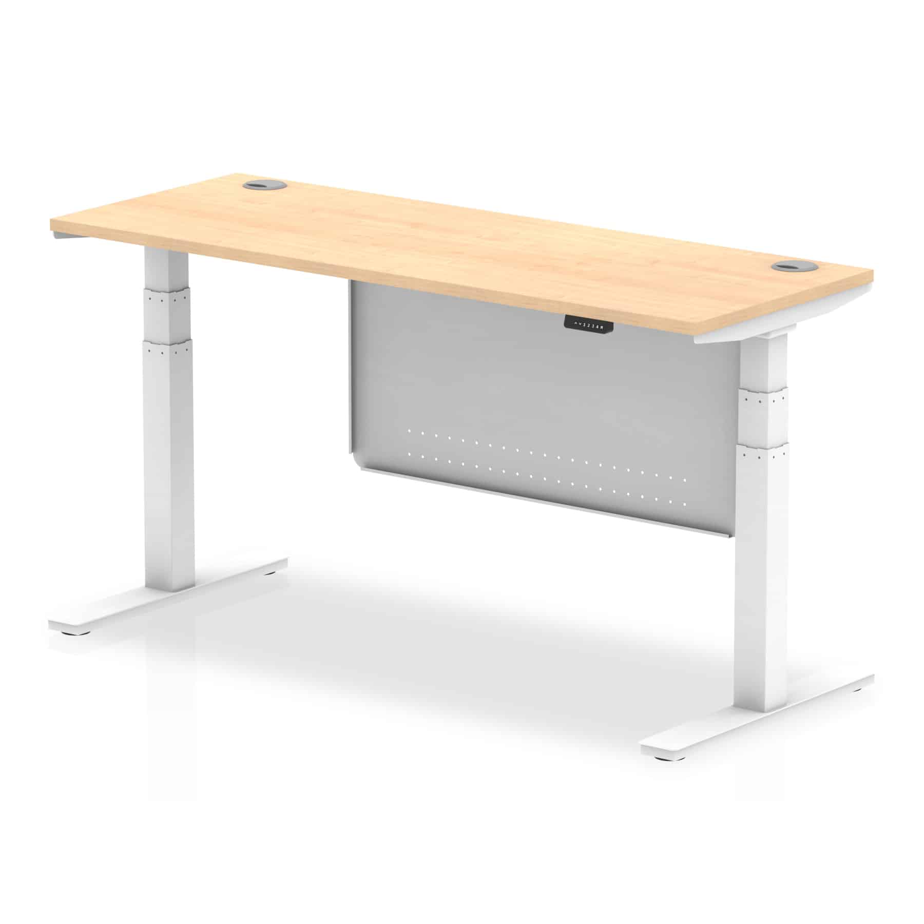 Air Height Adjustable Slimline Desk With Cable Ports With Steel Modesty Panel - Image 174