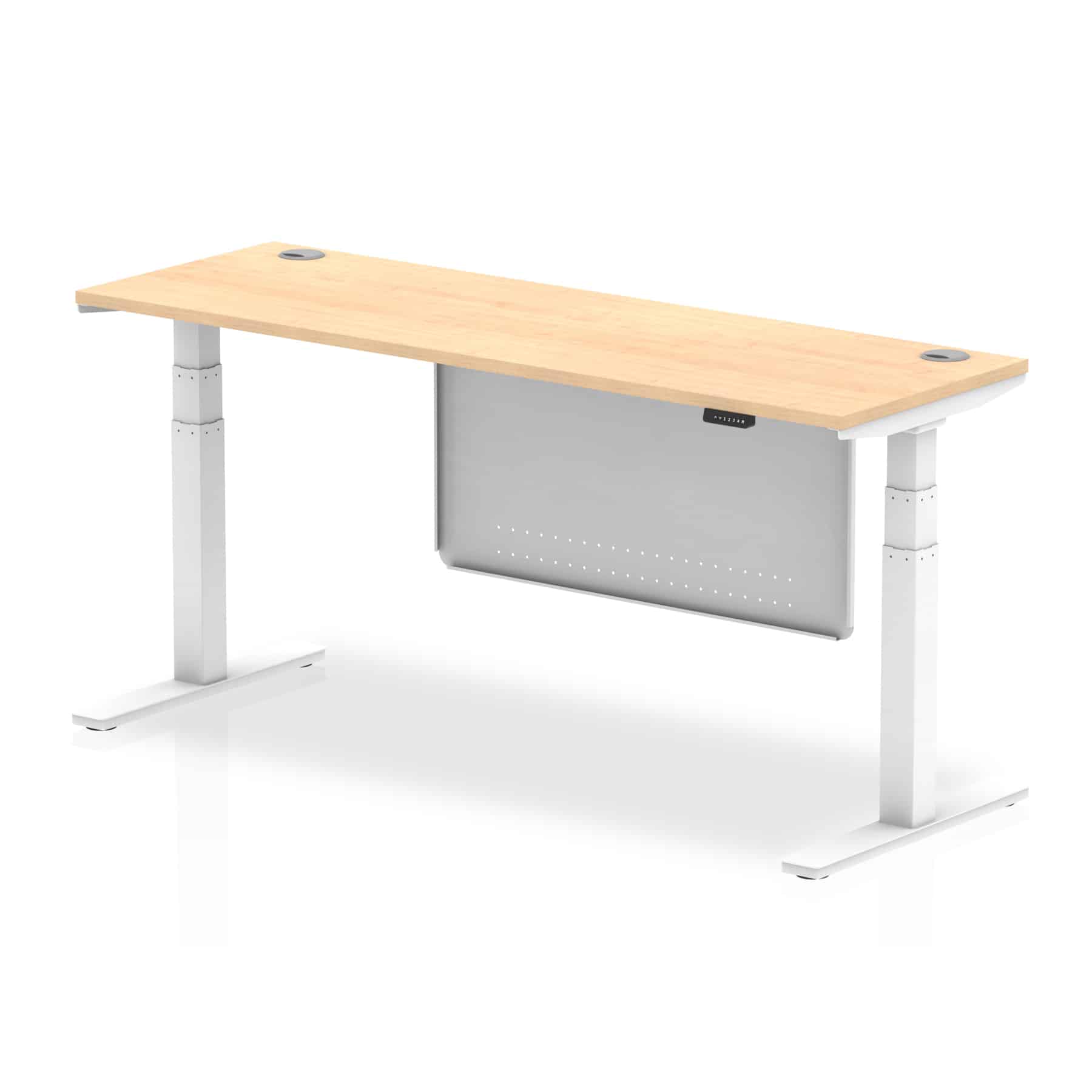 Air Height Adjustable Slimline Desk With Cable Ports With Steel Modesty Panel - Image 269