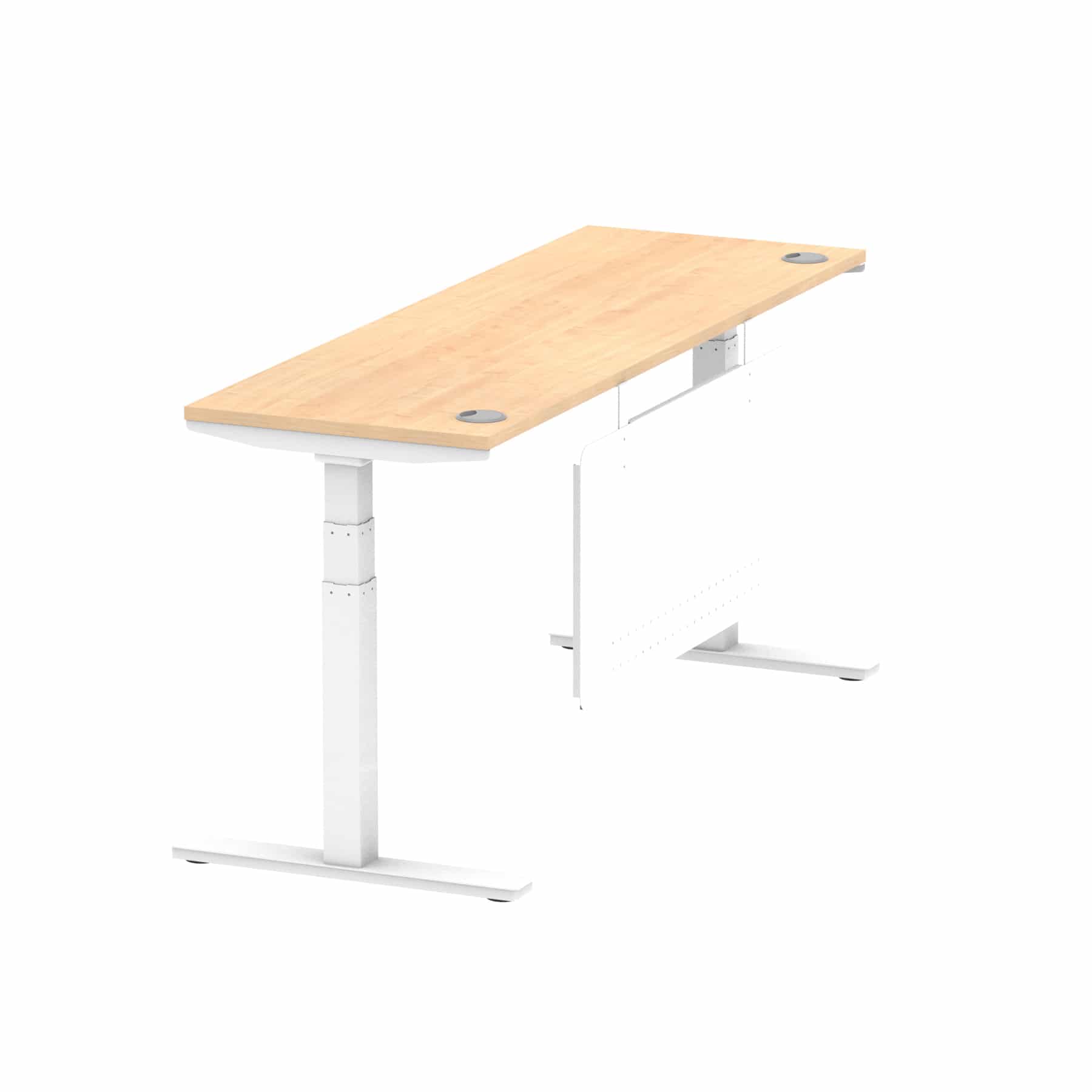 Air Height Adjustable Slimline Desk With Cable Ports With Steel Modesty Panel - Image 271