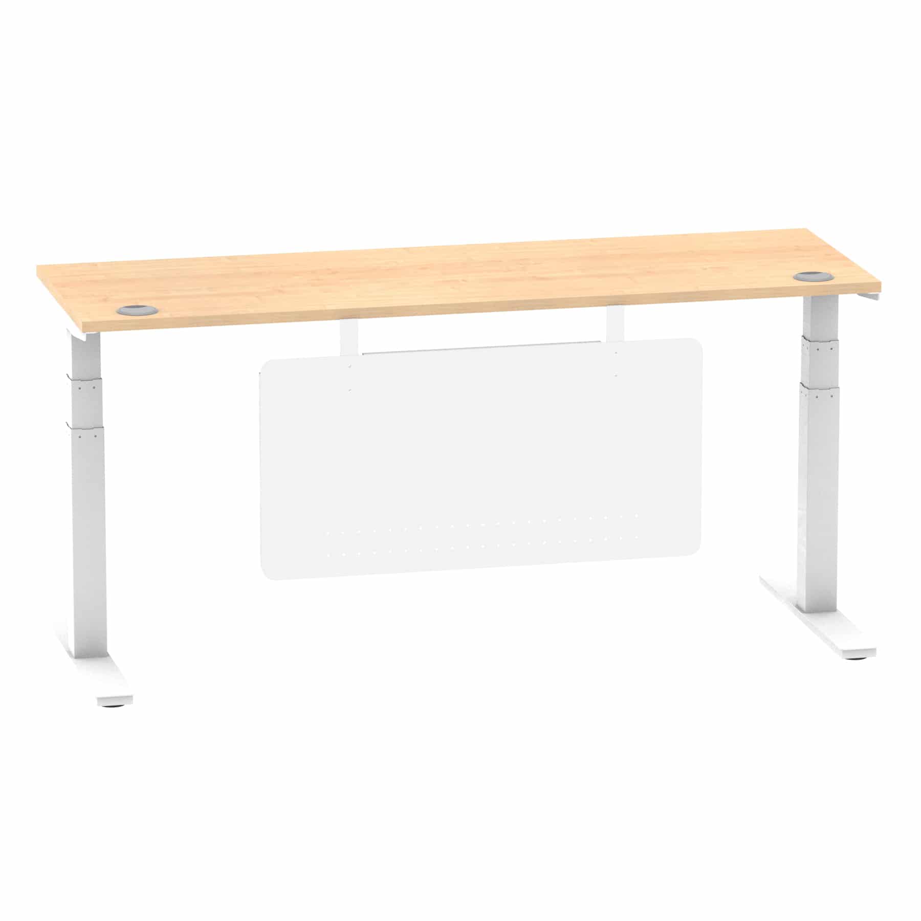 Air Height Adjustable Slimline Desk With Cable Ports With Steel Modesty Panel - Image 272