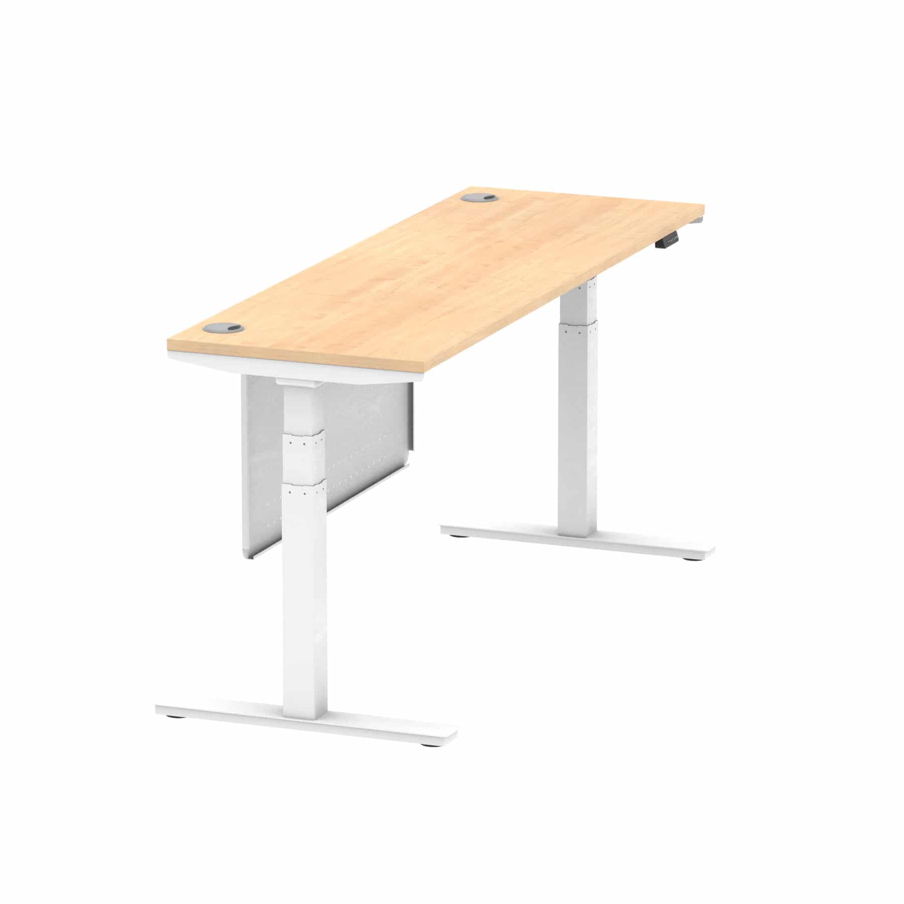 Air Height Adjustable Slimline Desk With Cable Ports With Steel Modesty Panel - Image 275