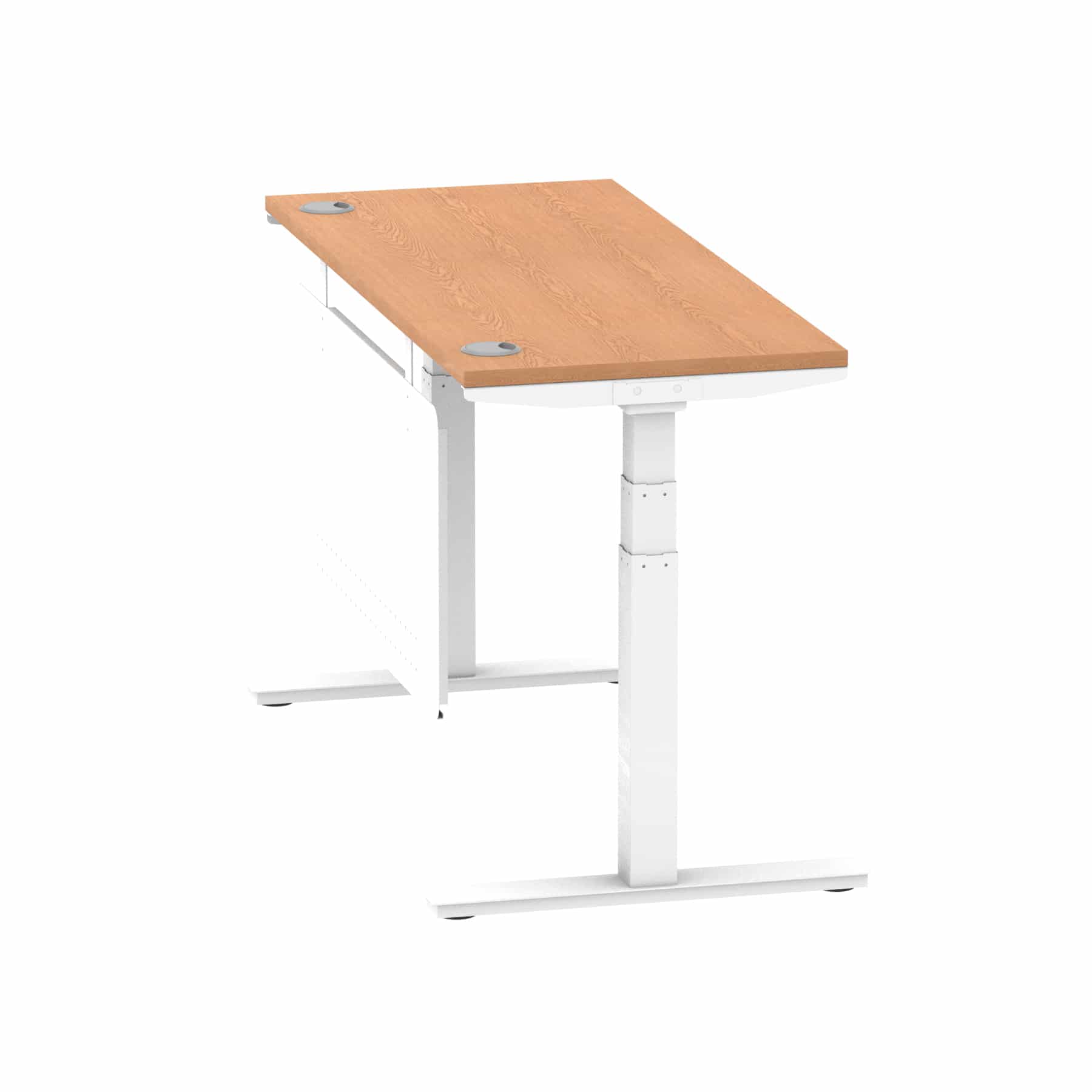 Air Height Adjustable Slimline Desk With Cable Ports With Steel Modesty Panel - Image 136