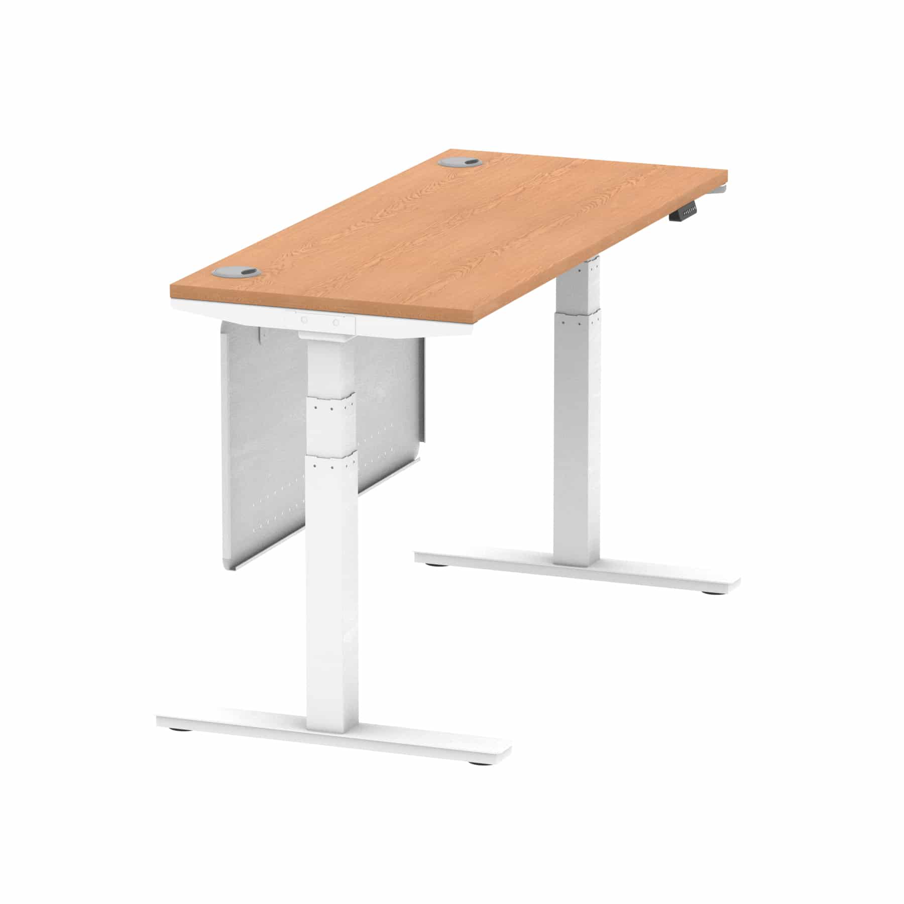 Air Height Adjustable Slimline Desk With Cable Ports With Steel Modesty Panel - Image 137