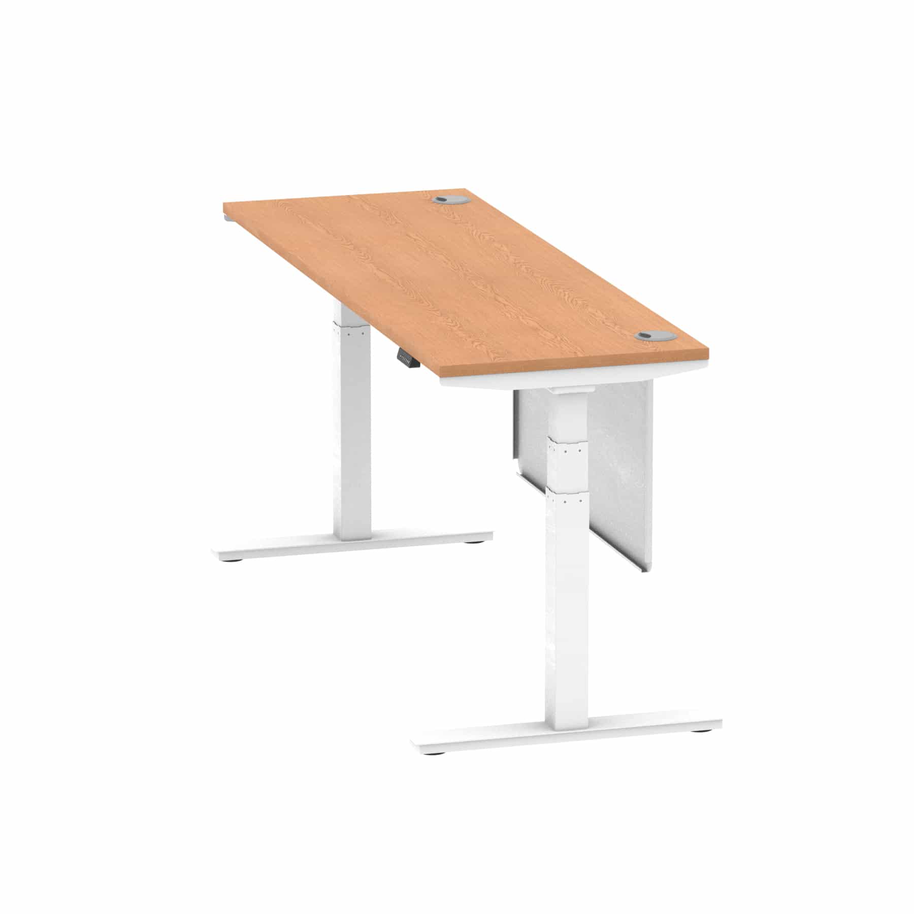 Air Height Adjustable Slimline Desk With Cable Ports With Steel Modesty Panel - Image 294