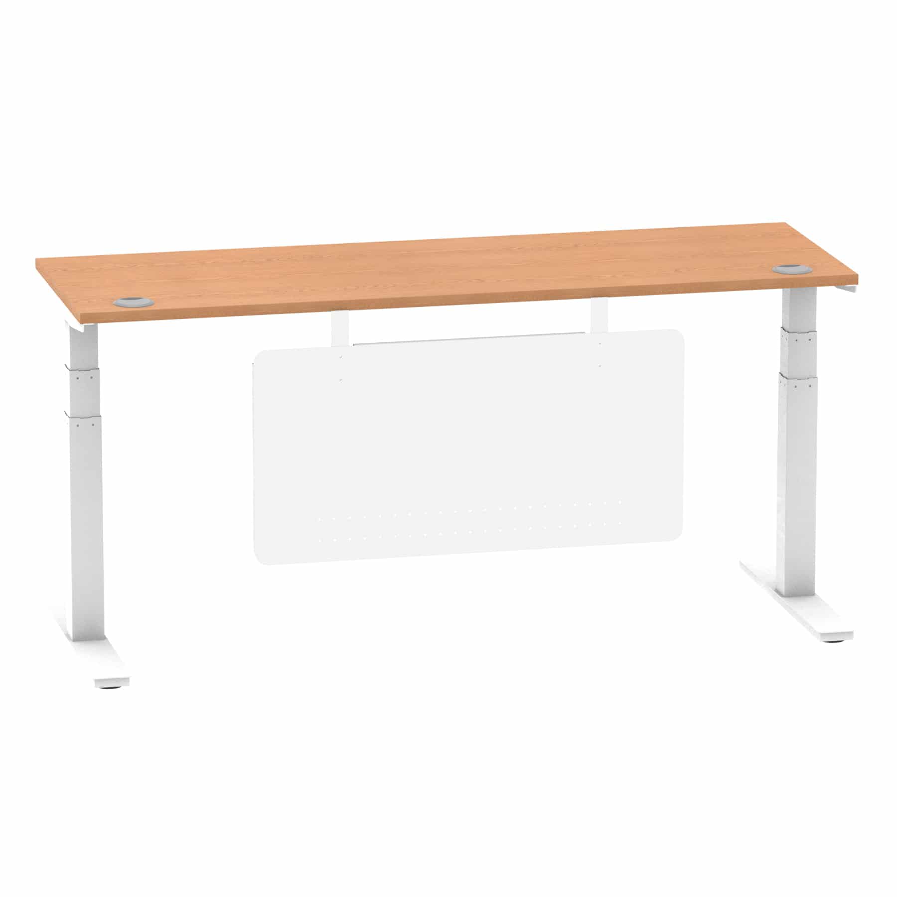 Air Height Adjustable Slimline Desk With Cable Ports With Steel Modesty Panel - Image 296