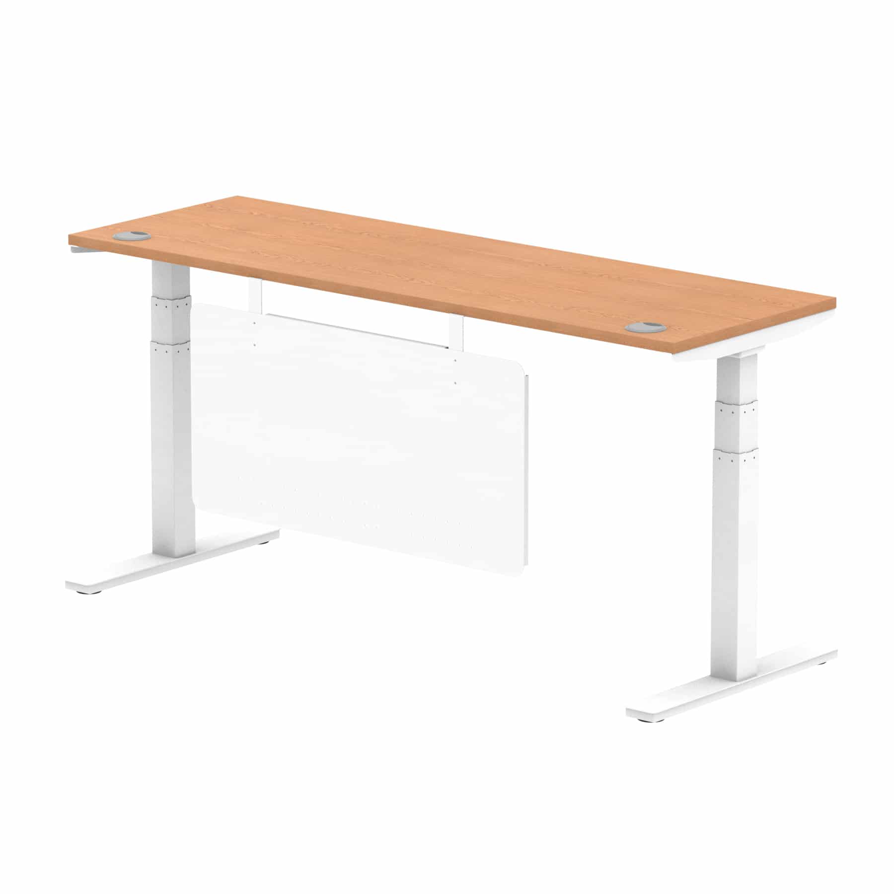 Air Height Adjustable Slimline Desk With Cable Ports With Steel Modesty Panel - Image 297