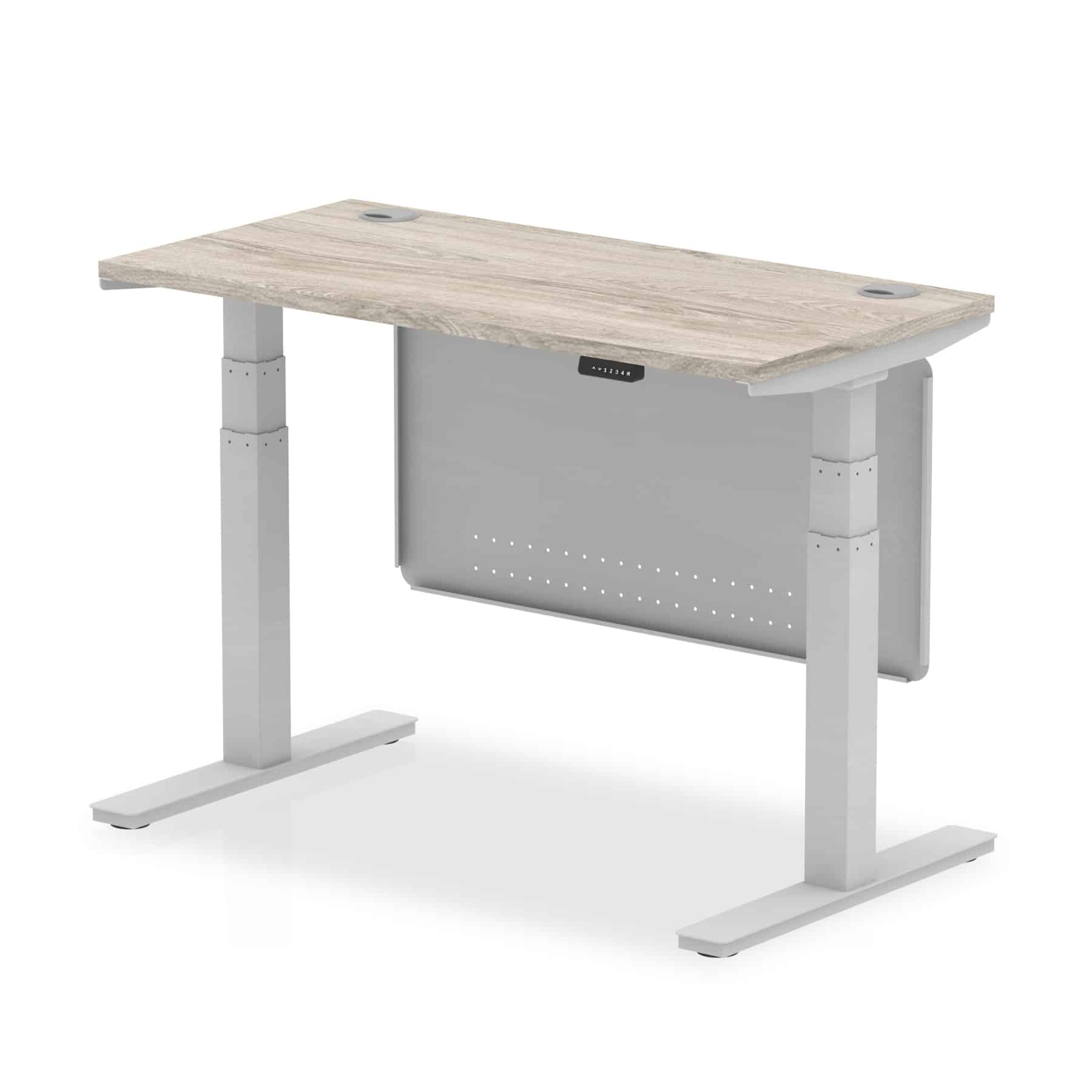 Air Height Adjustable Slimline Desk With Cable Ports With Steel Modesty Panel - Image 17