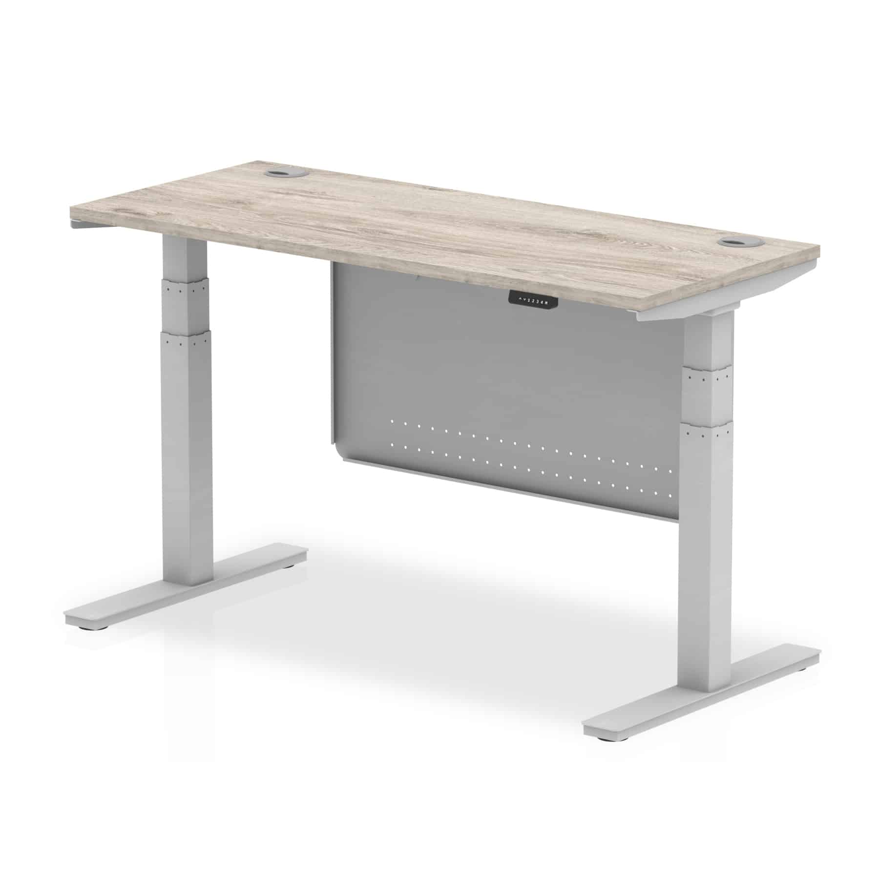 Air Height Adjustable Slimline Desk With Cable Ports With Steel Modesty Panel - Image 147