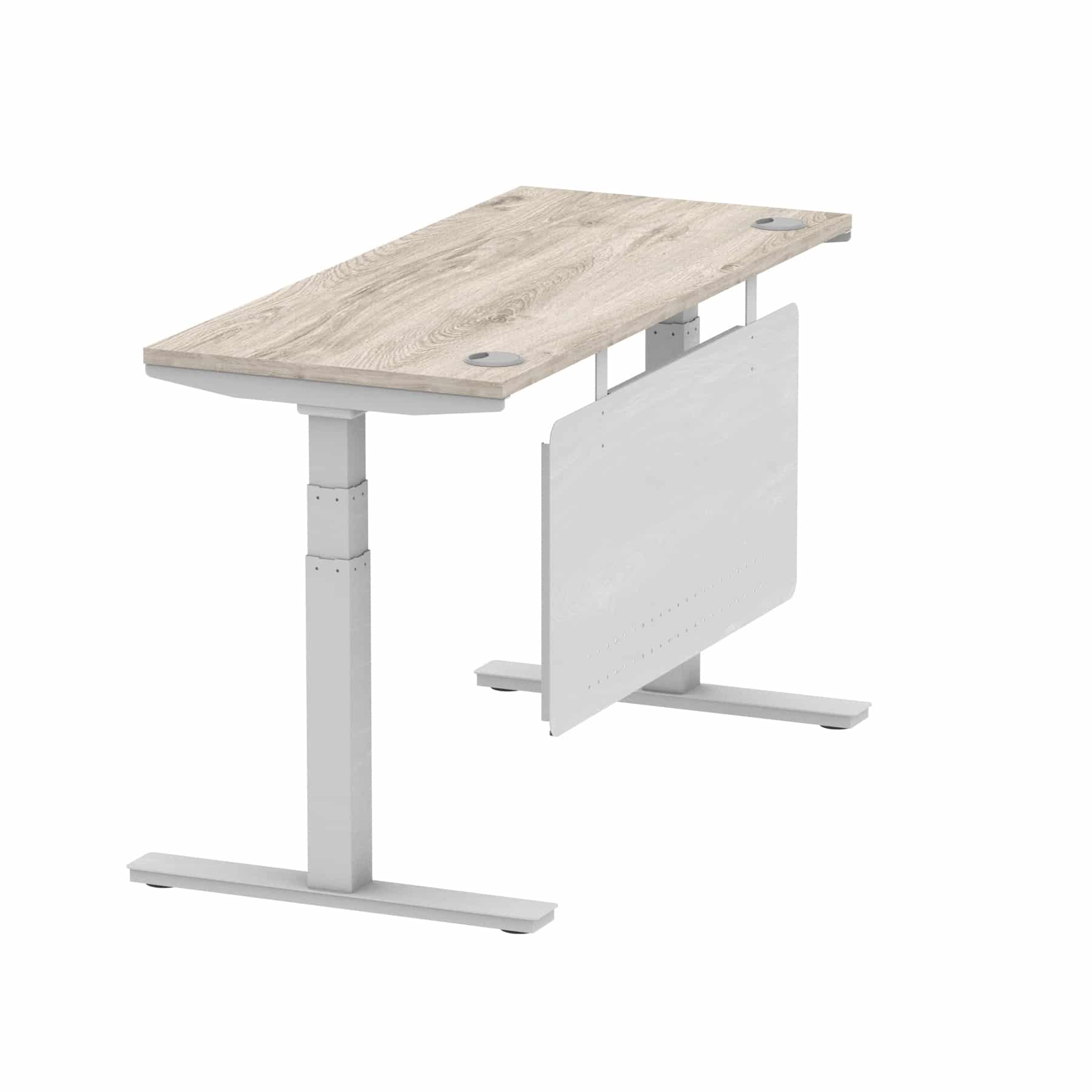 Air Height Adjustable Slimline Desk With Cable Ports With Steel Modesty Panel - Image 149