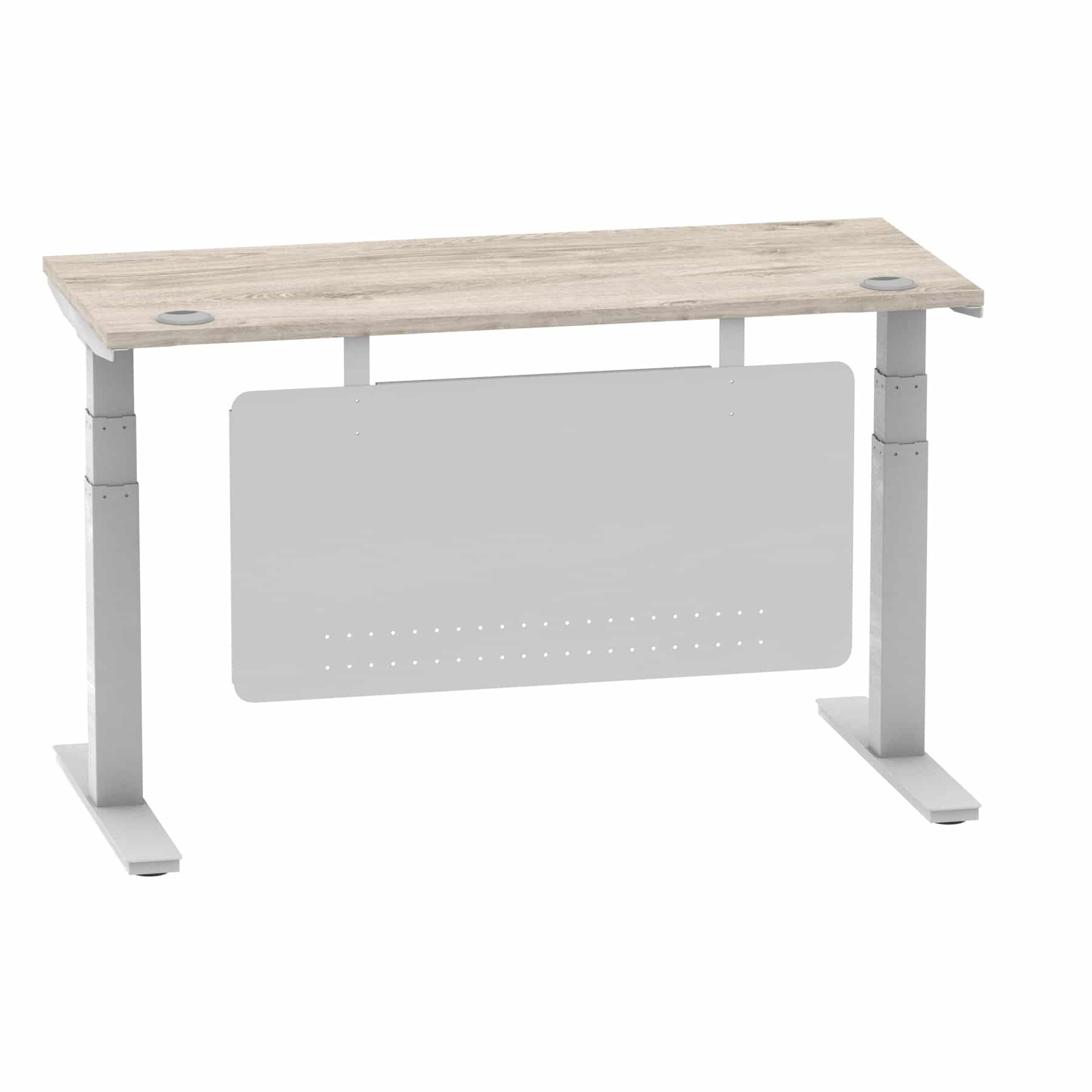 Air Height Adjustable Slimline Desk With Cable Ports With Steel Modesty Panel - Image 150