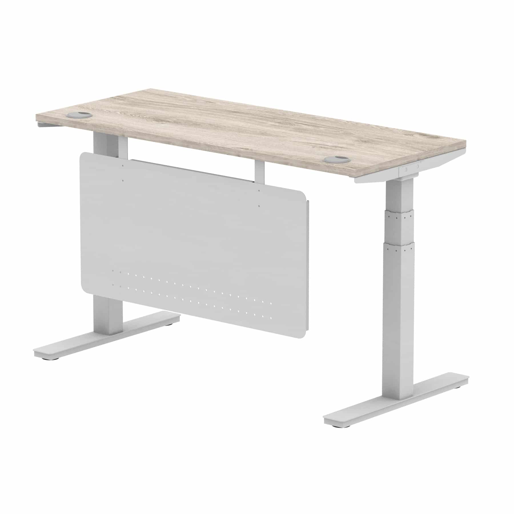Air Height Adjustable Slimline Desk With Cable Ports With Steel Modesty Panel - Image 151