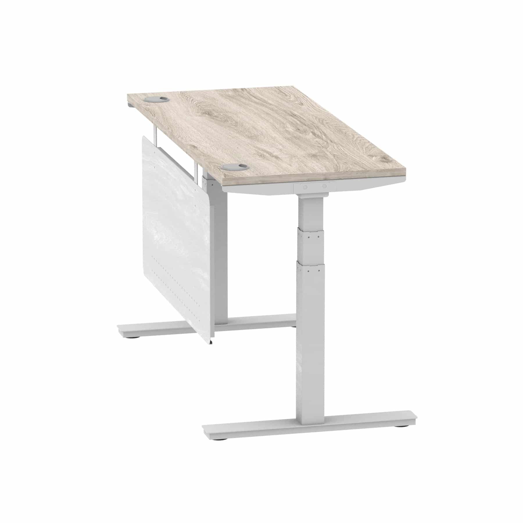 Air Height Adjustable Slimline Desk With Cable Ports With Steel Modesty Panel - Image 152