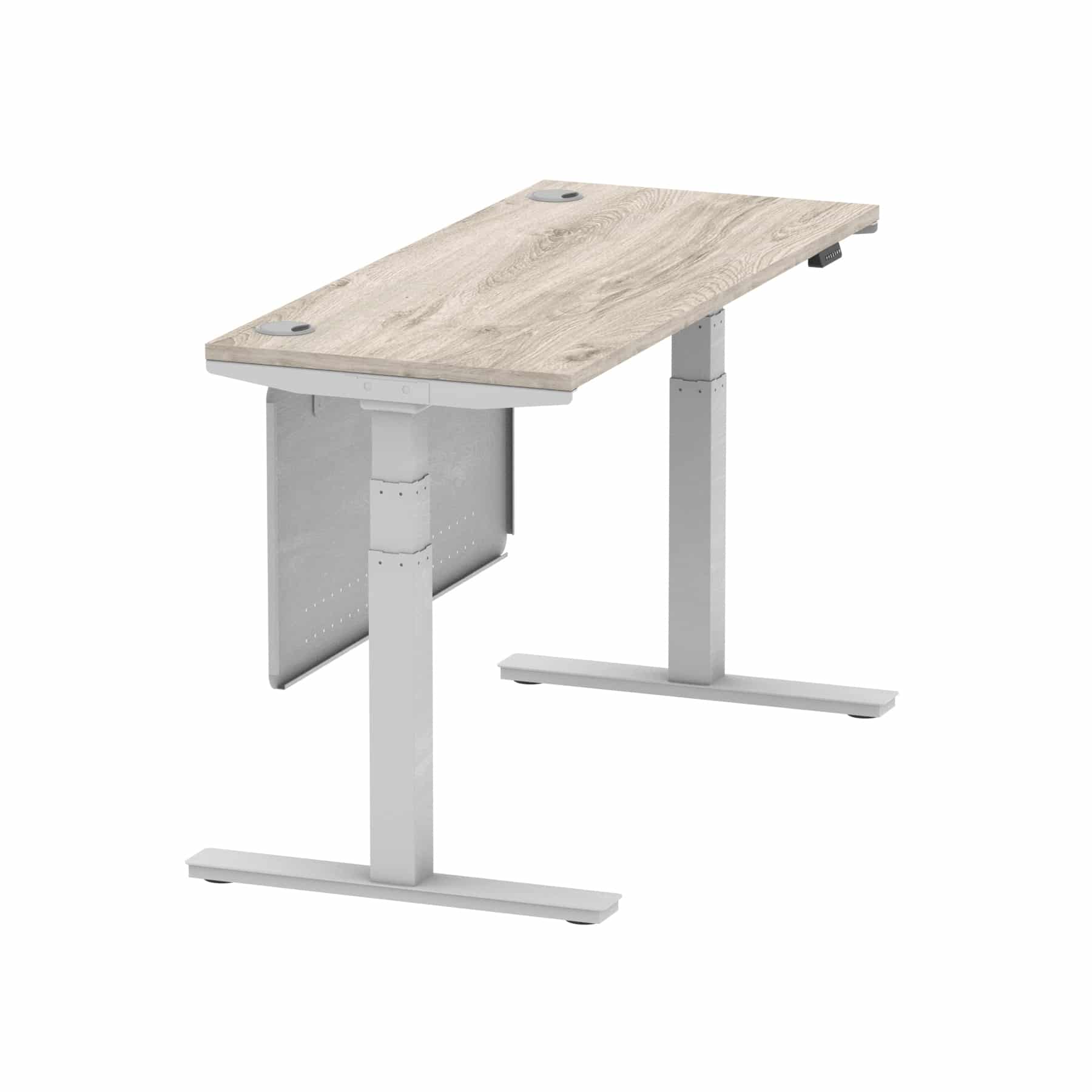 Air Height Adjustable Slimline Desk With Cable Ports With Steel Modesty Panel - Image 153