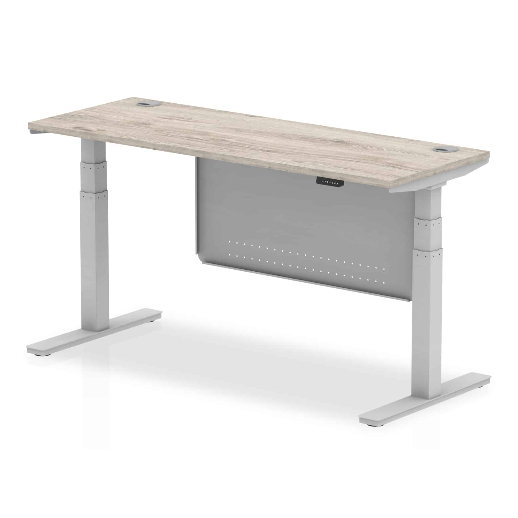 Air Height Adjustable Slimline Desk With Cable Ports With Steel Modesty Panel - Image 179