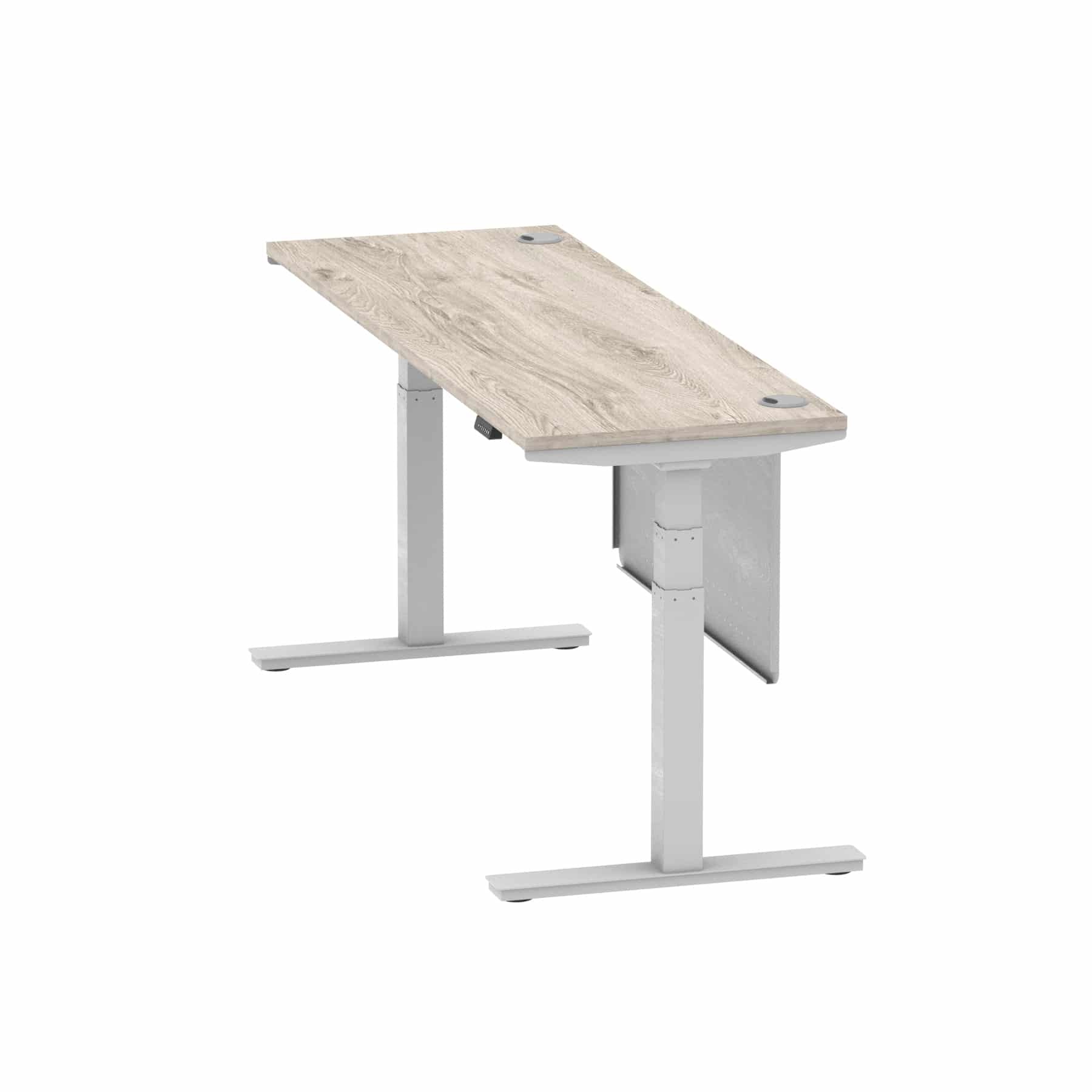 Air Height Adjustable Slimline Desk With Cable Ports With Steel Modesty Panel - Image 310