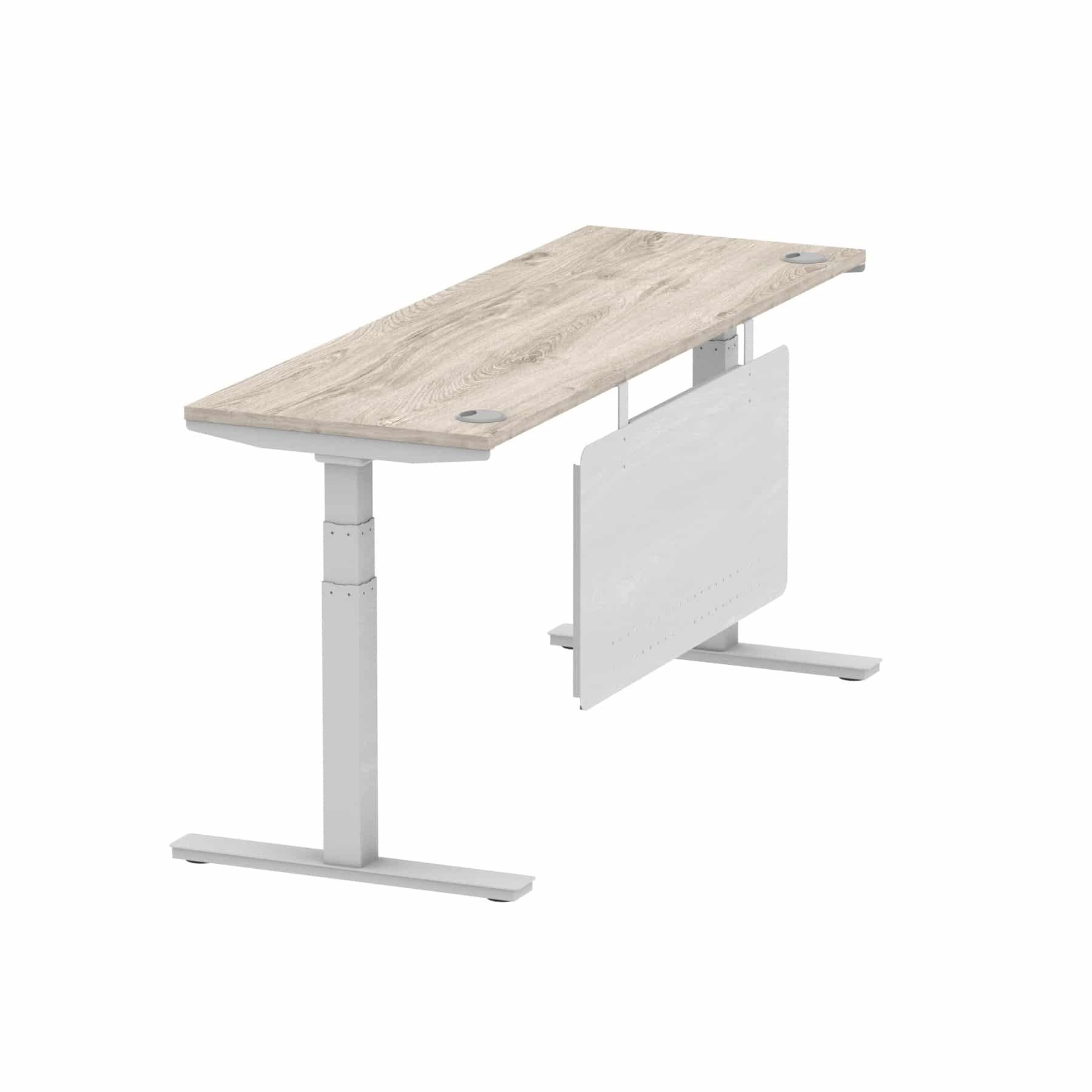 Air Height Adjustable Slimline Desk With Cable Ports With Steel Modesty Panel - Image 311