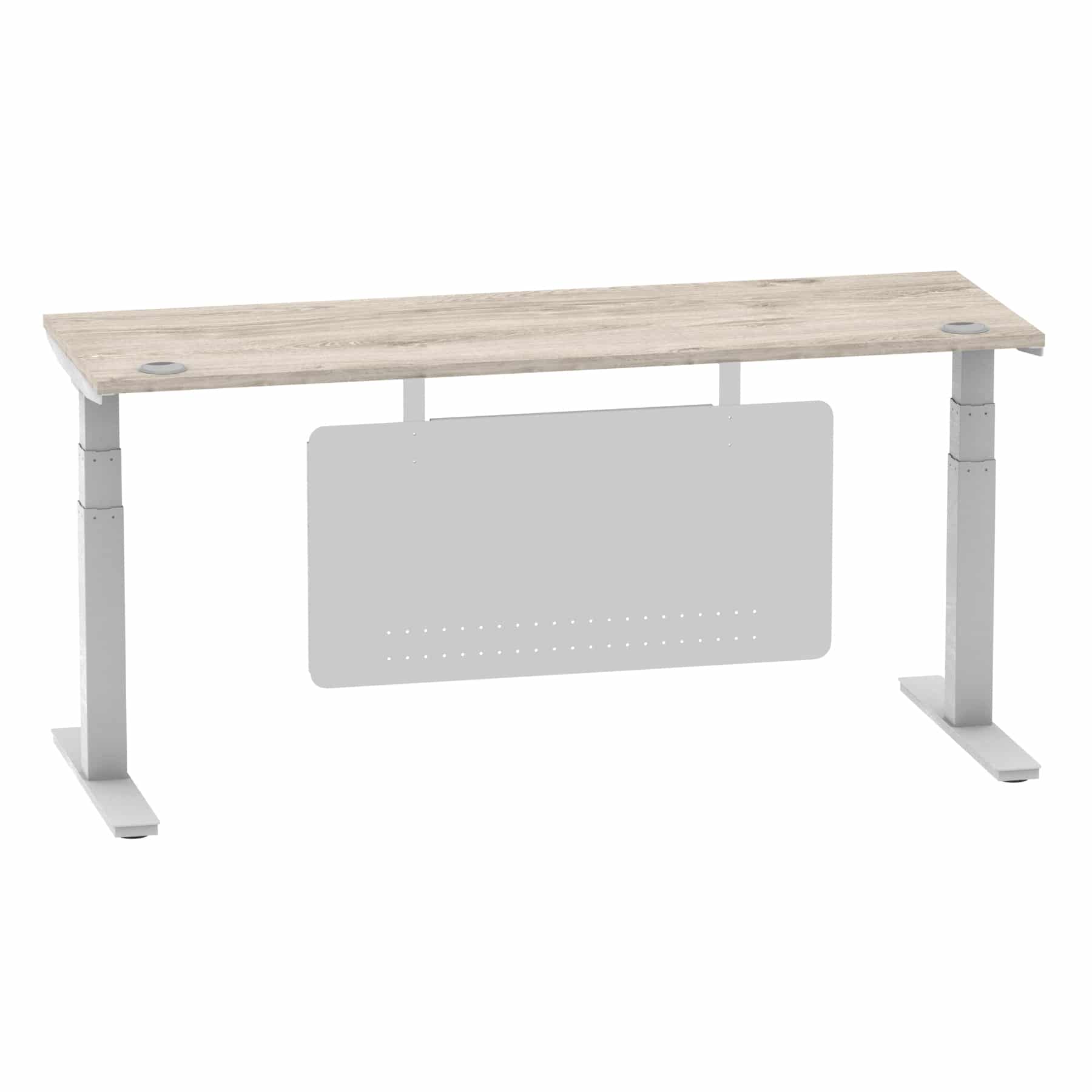 Air Height Adjustable Slimline Desk With Cable Ports With Steel Modesty Panel - Image 312