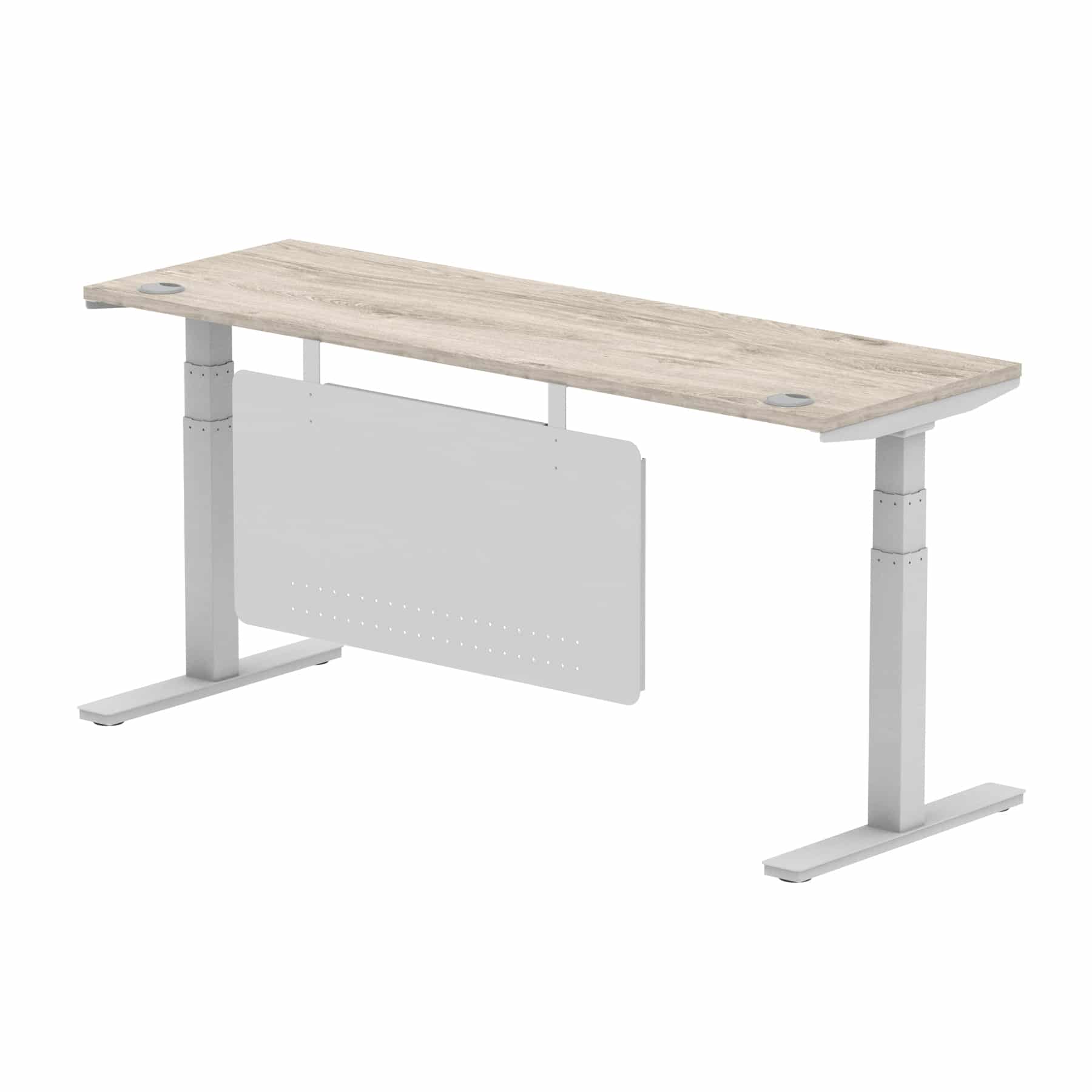 Air Height Adjustable Slimline Desk With Cable Ports With Steel Modesty Panel - Image 313