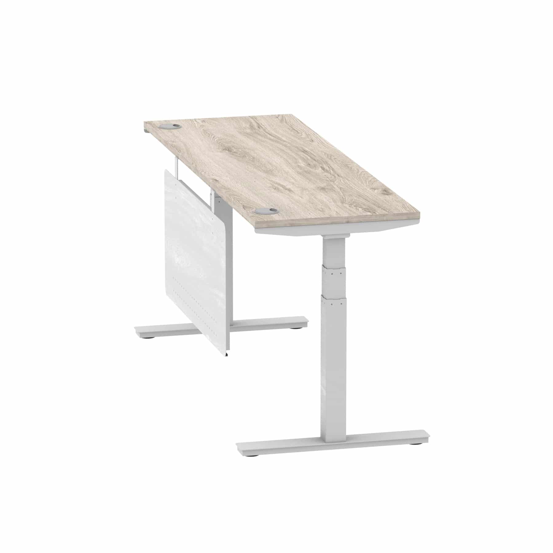 Air Height Adjustable Slimline Desk With Cable Ports With Steel Modesty Panel - Image 314