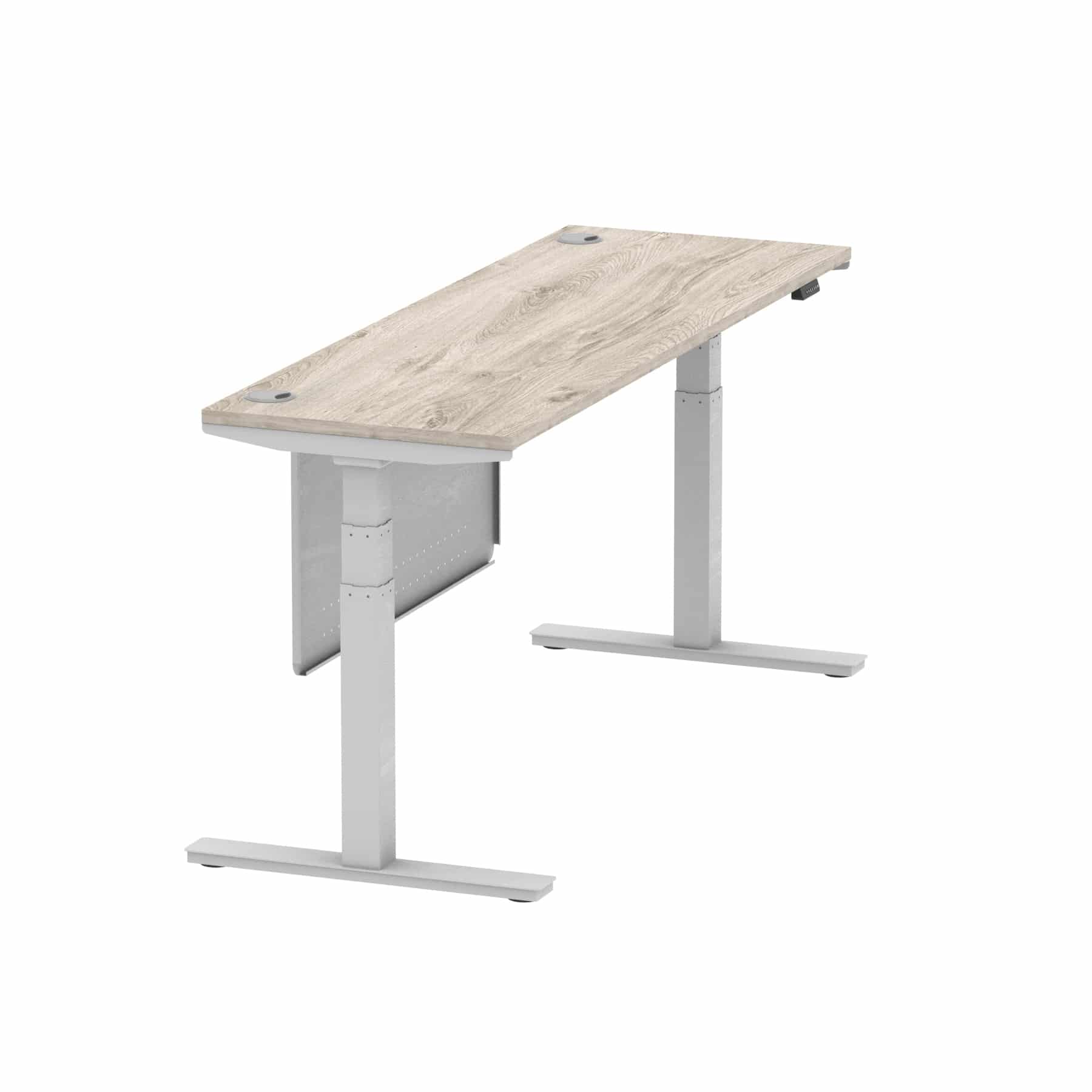 Air Height Adjustable Slimline Desk With Cable Ports With Steel Modesty Panel - Image 315