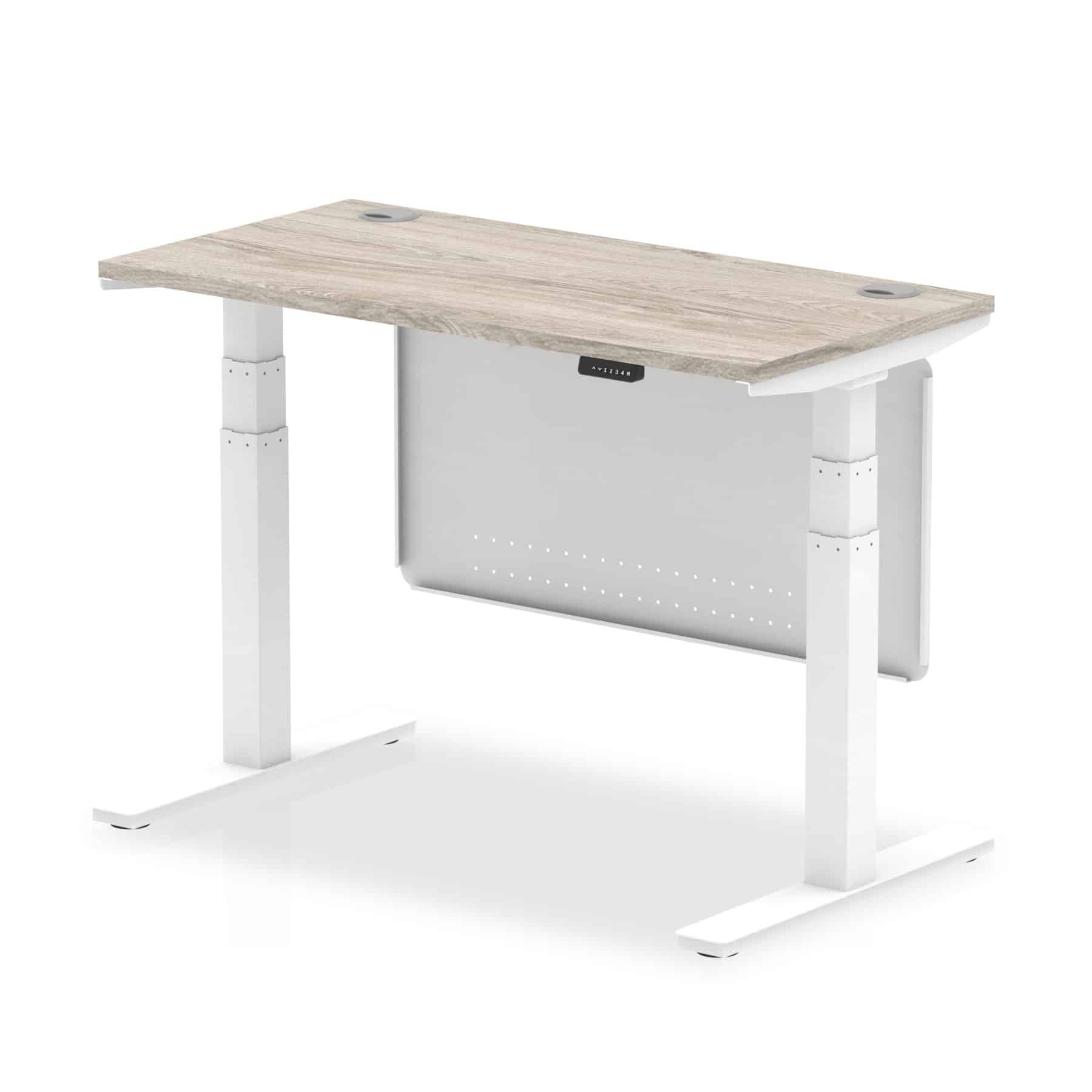 Air Height Adjustable Slimline Desk With Cable Ports With Steel Modesty Panel - Image 18