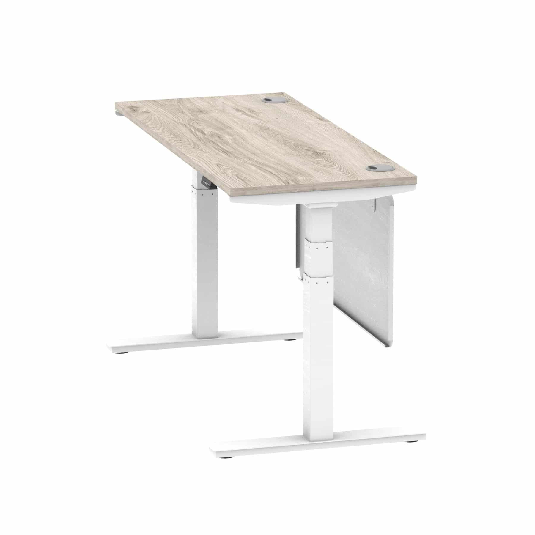 Air Height Adjustable Slimline Desk With Cable Ports With Steel Modesty Panel - Image 156
