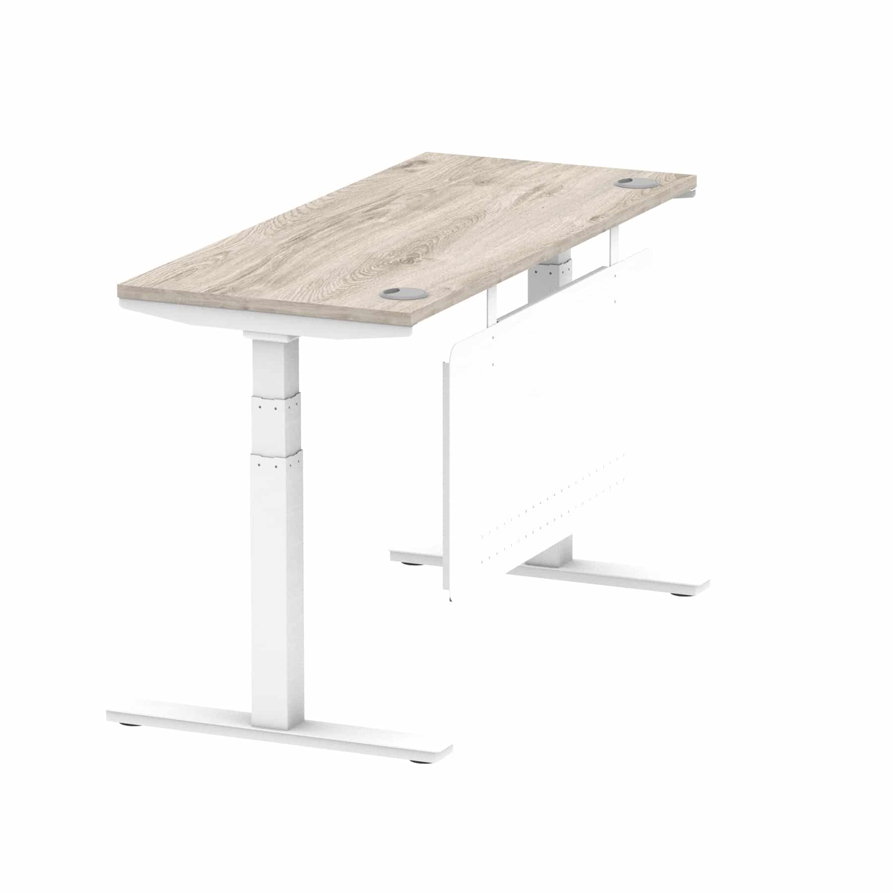 Air Height Adjustable Slimline Desk With Cable Ports With Steel Modesty Panel - Image 157