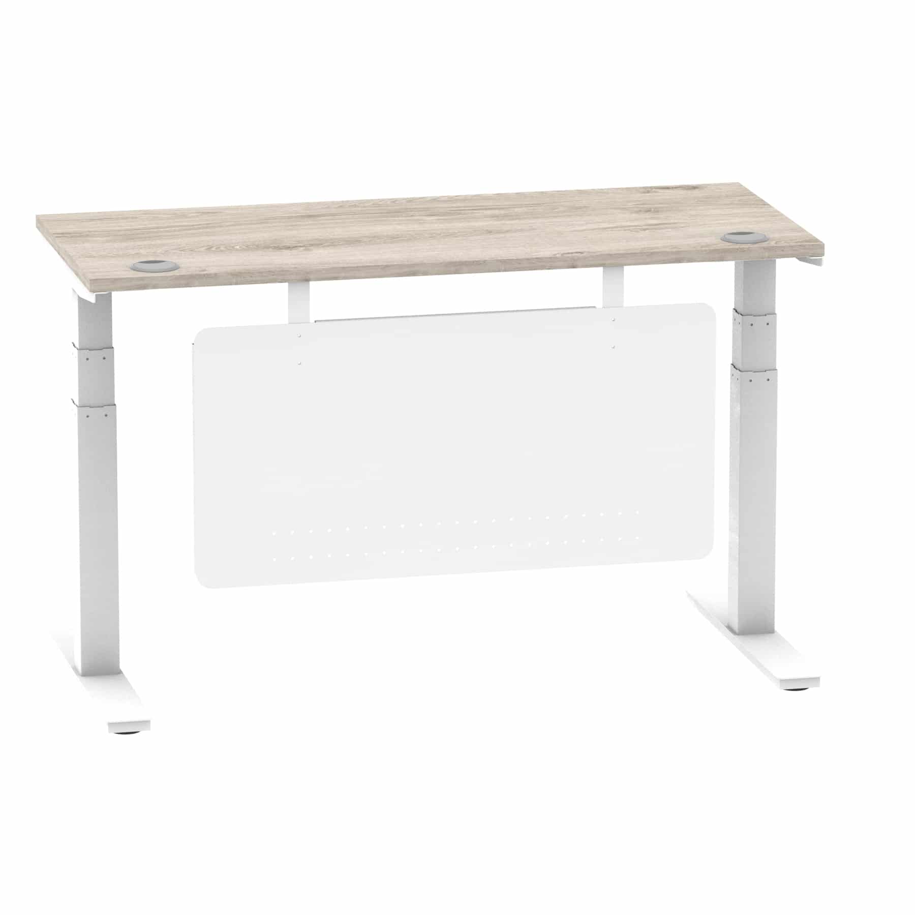 Air Height Adjustable Slimline Desk With Cable Ports With Steel Modesty Panel - Image 158