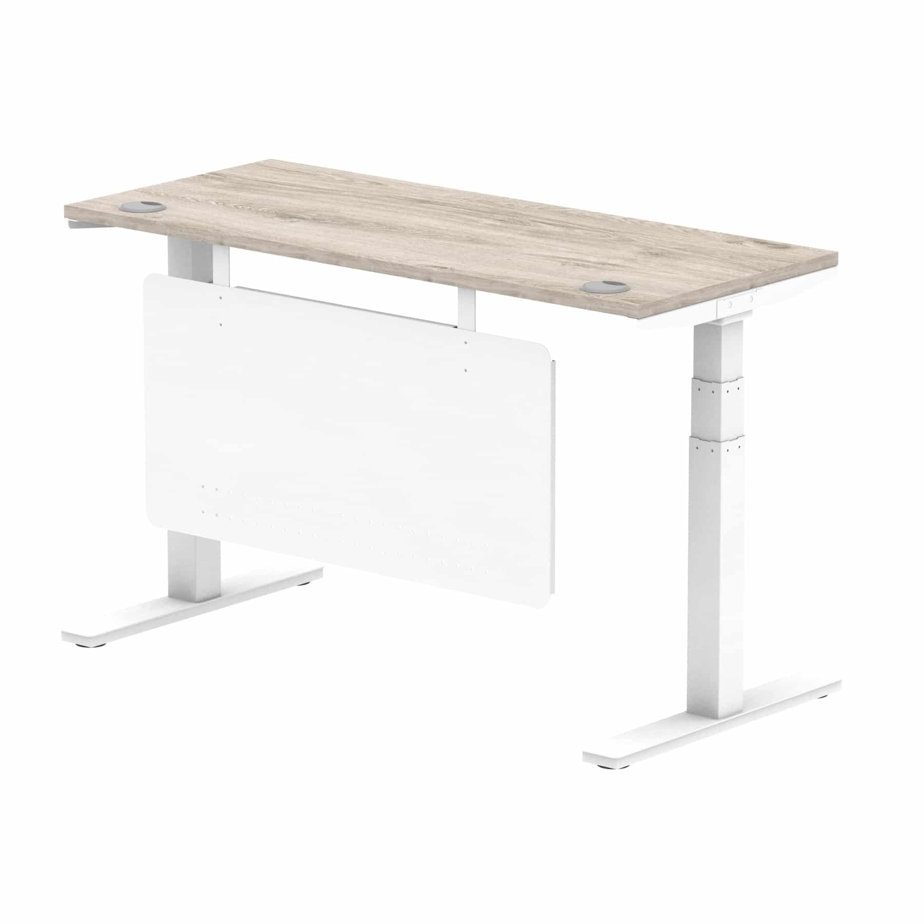 Air Height Adjustable Slimline Desk With Cable Ports With Steel Modesty Panel - Image 159