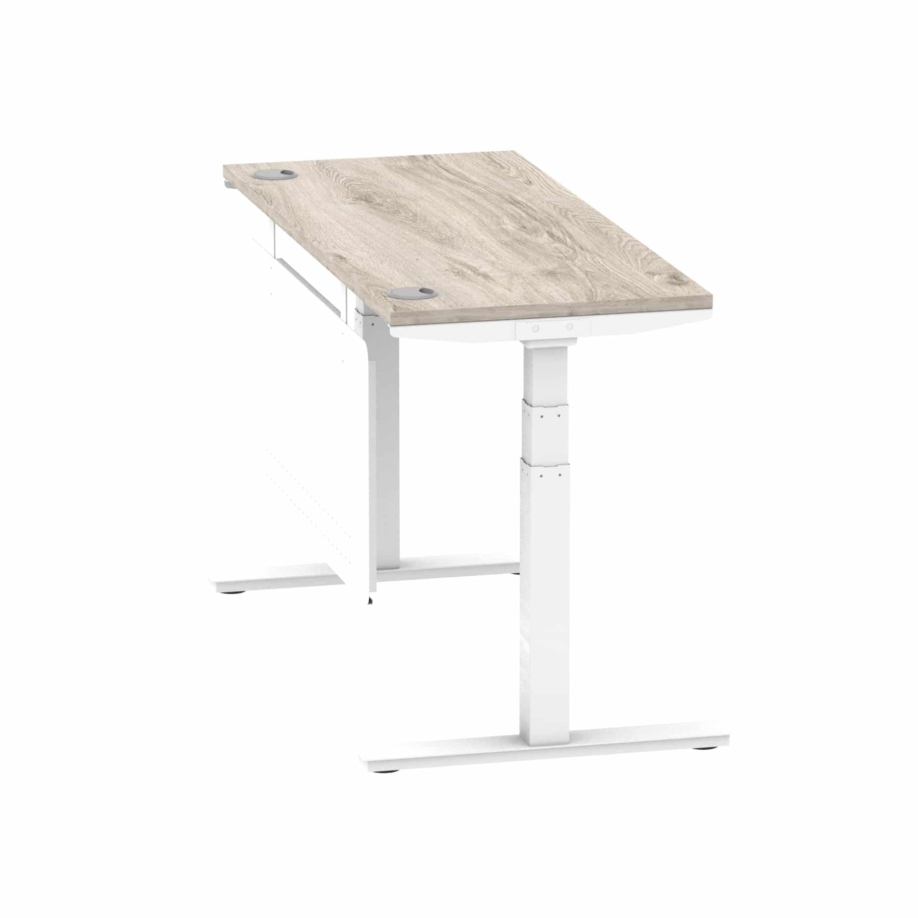 Air Height Adjustable Slimline Desk With Cable Ports With Steel Modesty Panel - Image 160