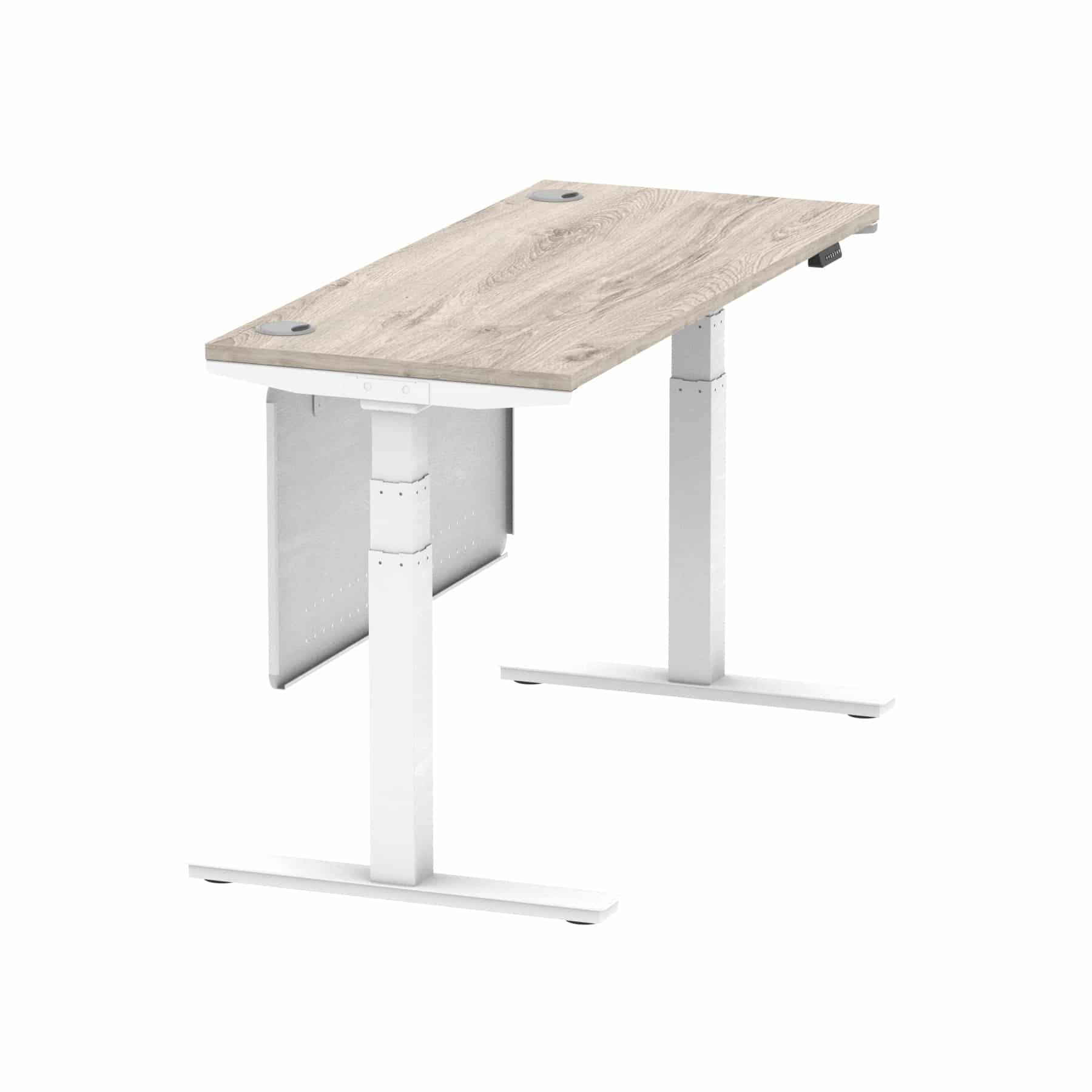 Air Height Adjustable Slimline Desk With Cable Ports With Steel Modesty Panel - Image 161