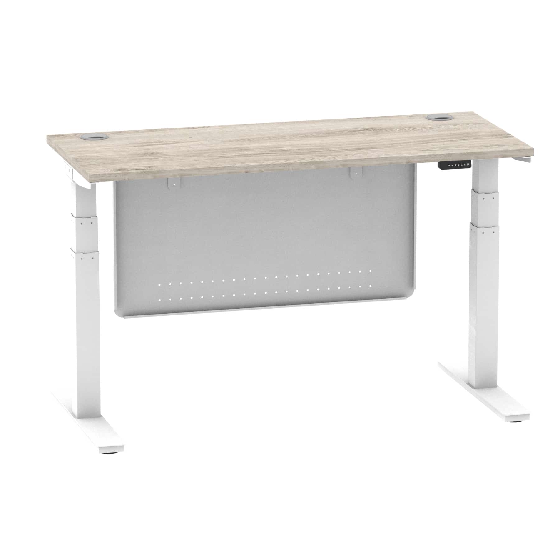 Air Height Adjustable Slimline Desk With Cable Ports With Steel Modesty Panel - Image 162