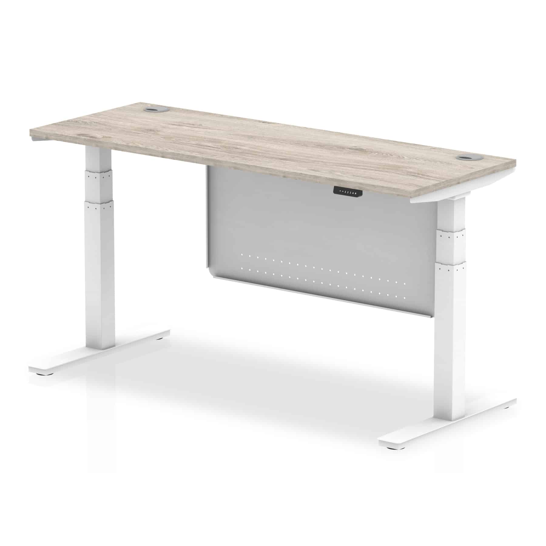 Air Height Adjustable Slimline Desk With Cable Ports With Steel Modesty Panel - Image 180