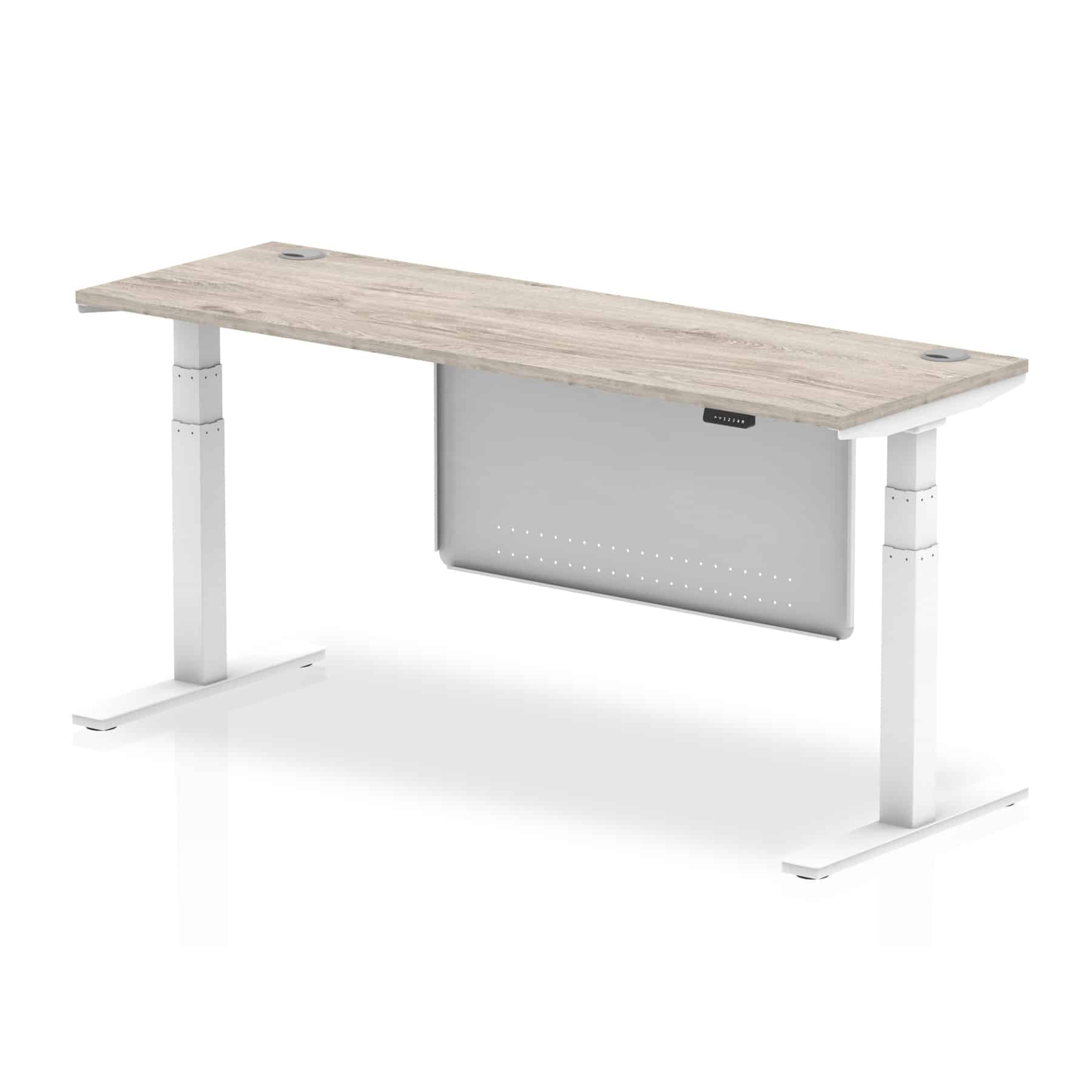 Air Height Adjustable Slimline Desk With Cable Ports With Steel Modesty Panel - Image 317