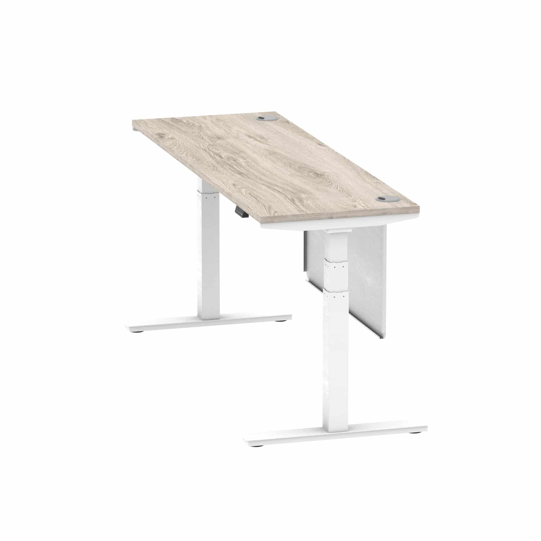 Air Height Adjustable Slimline Desk With Cable Ports With Steel Modesty Panel - Image 318
