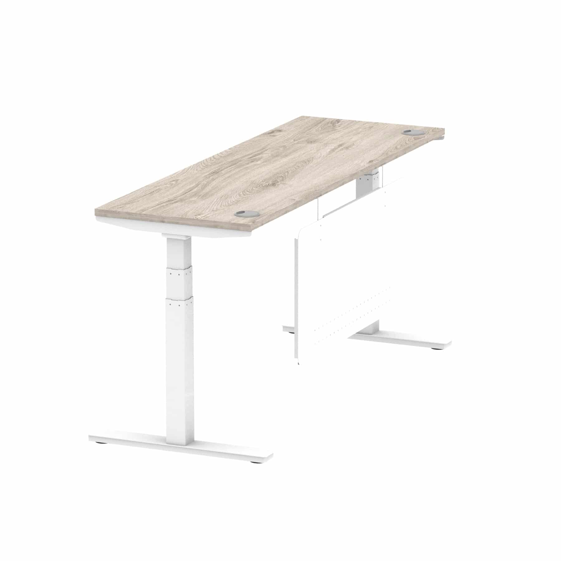 Air Height Adjustable Slimline Desk With Cable Ports With Steel Modesty Panel - Image 319