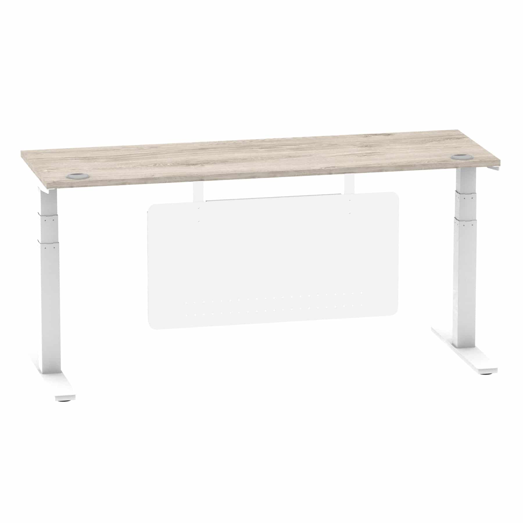 Air Height Adjustable Slimline Desk With Cable Ports With Steel Modesty Panel - Image 320