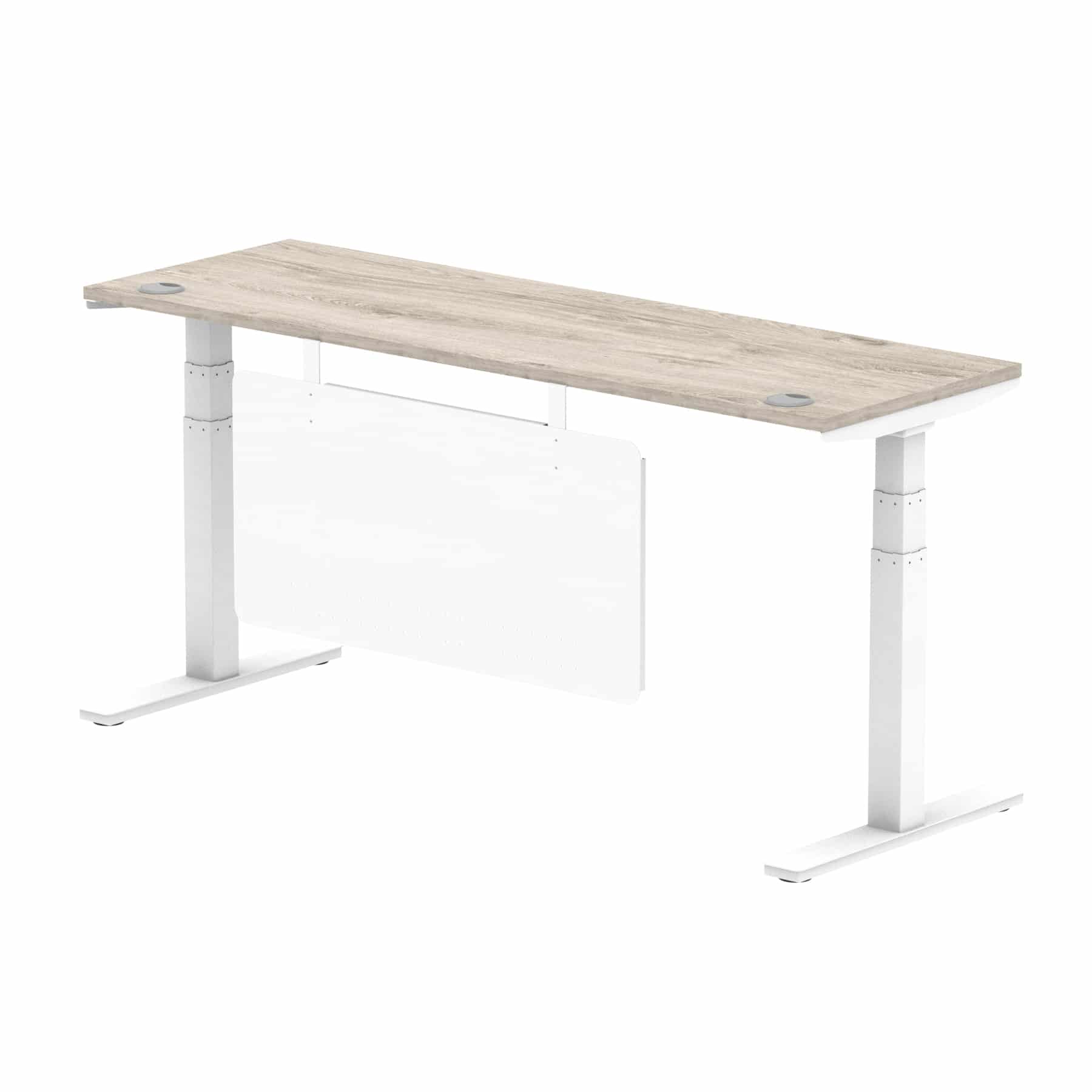 Air Height Adjustable Slimline Desk With Cable Ports With Steel Modesty Panel - Image 321