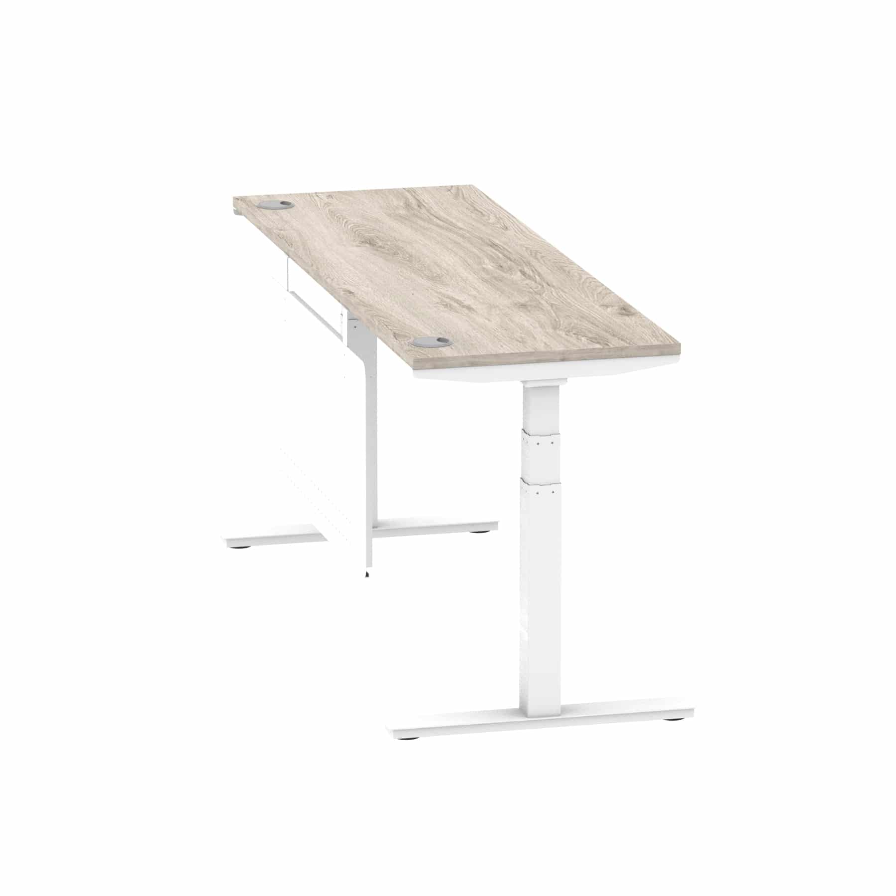 Air Height Adjustable Slimline Desk With Cable Ports With Steel Modesty Panel - Image 322