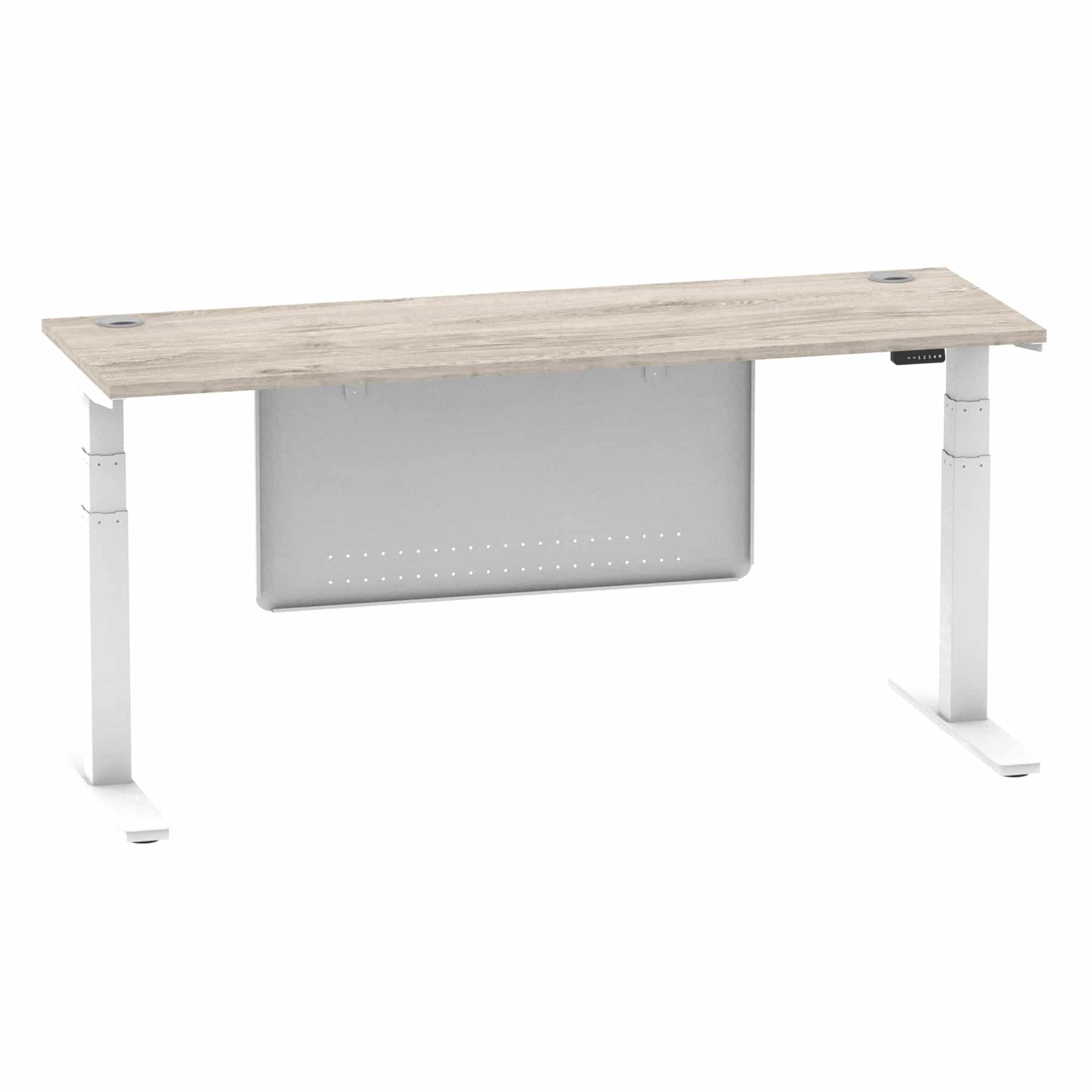 Air Height Adjustable Slimline Desk With Cable Ports With Steel Modesty Panel - Image 324