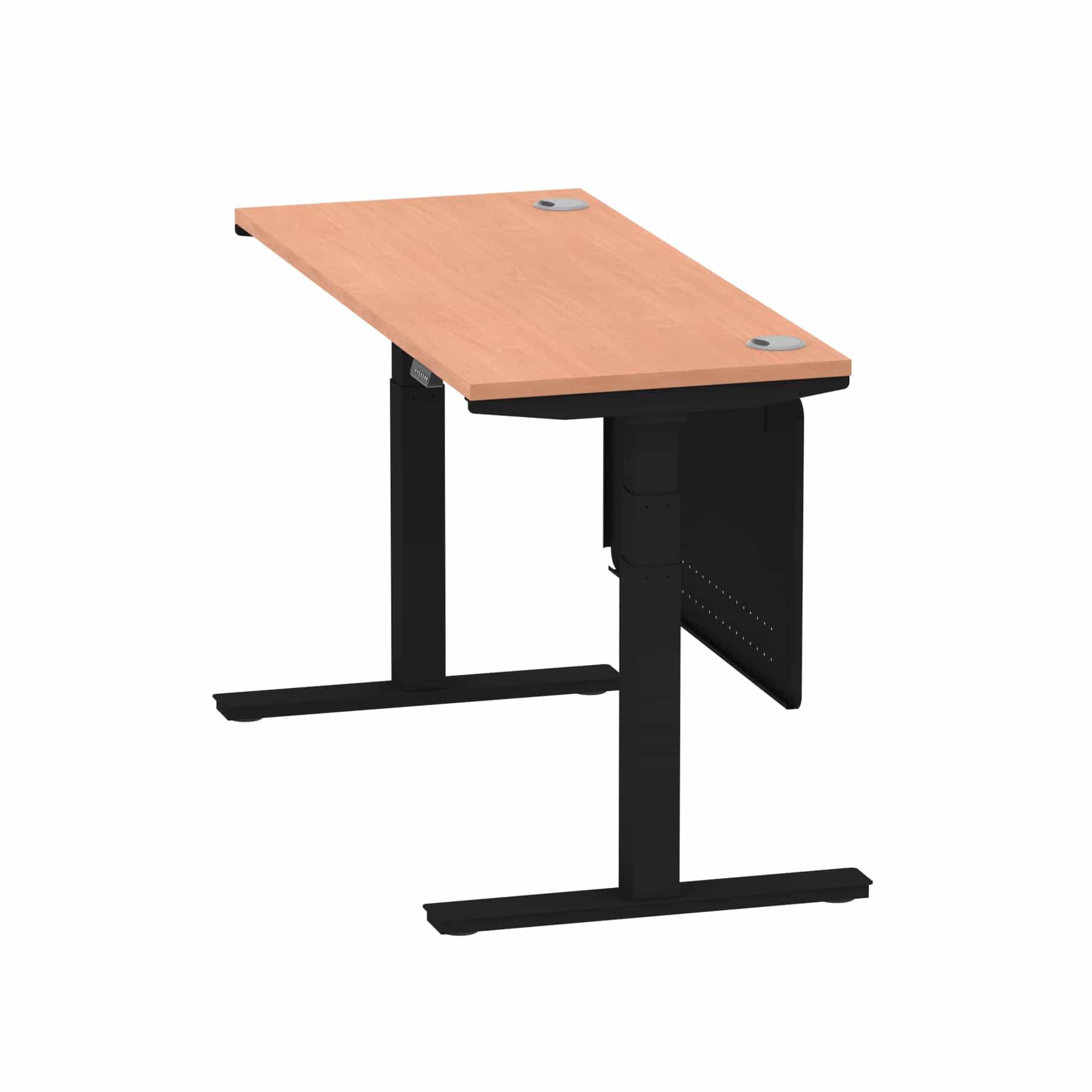Air Height Adjustable Slimline Desk With Cable Ports With Steel Modesty Panel - Image 20