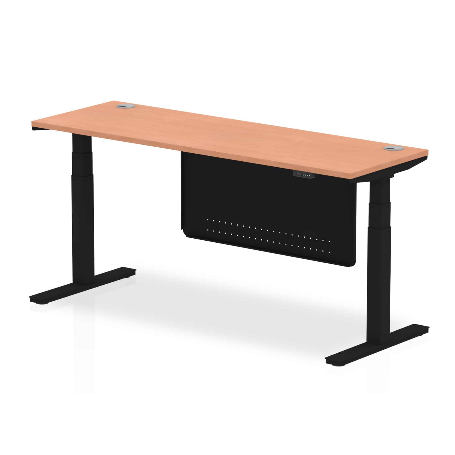 Air Height Adjustable Slimline Desk With Cable Ports With Steel Modesty Panel - Image 181