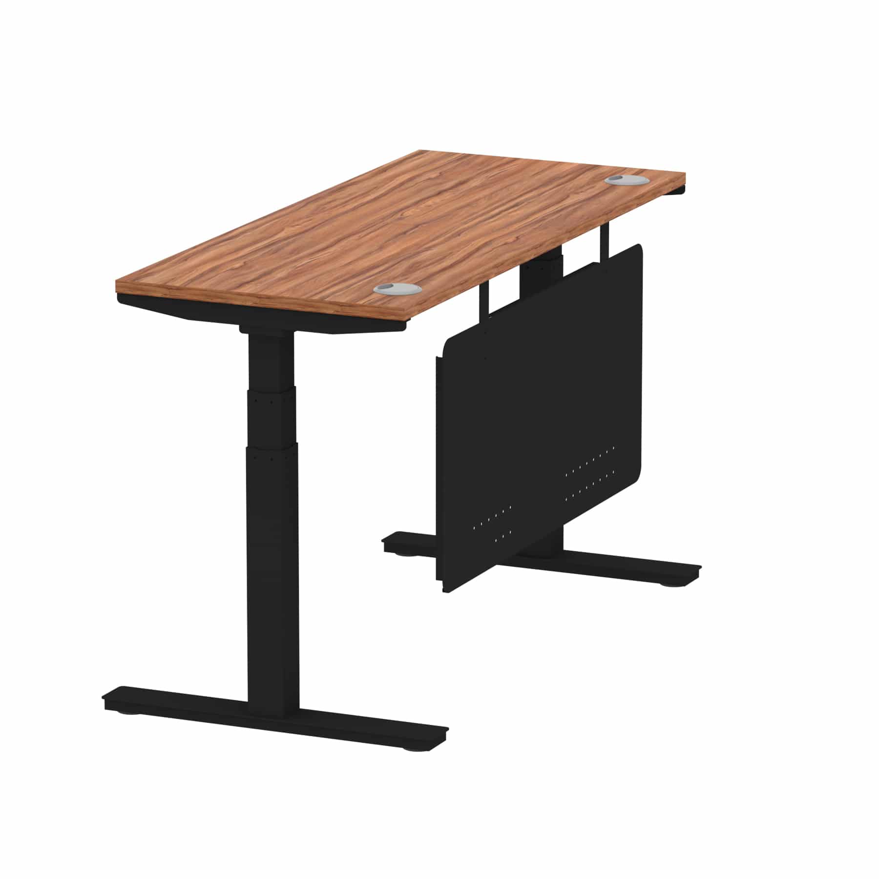 Air Height Adjustable Slimline Desk With Cable Ports With Steel Modesty Panel - Image 45
