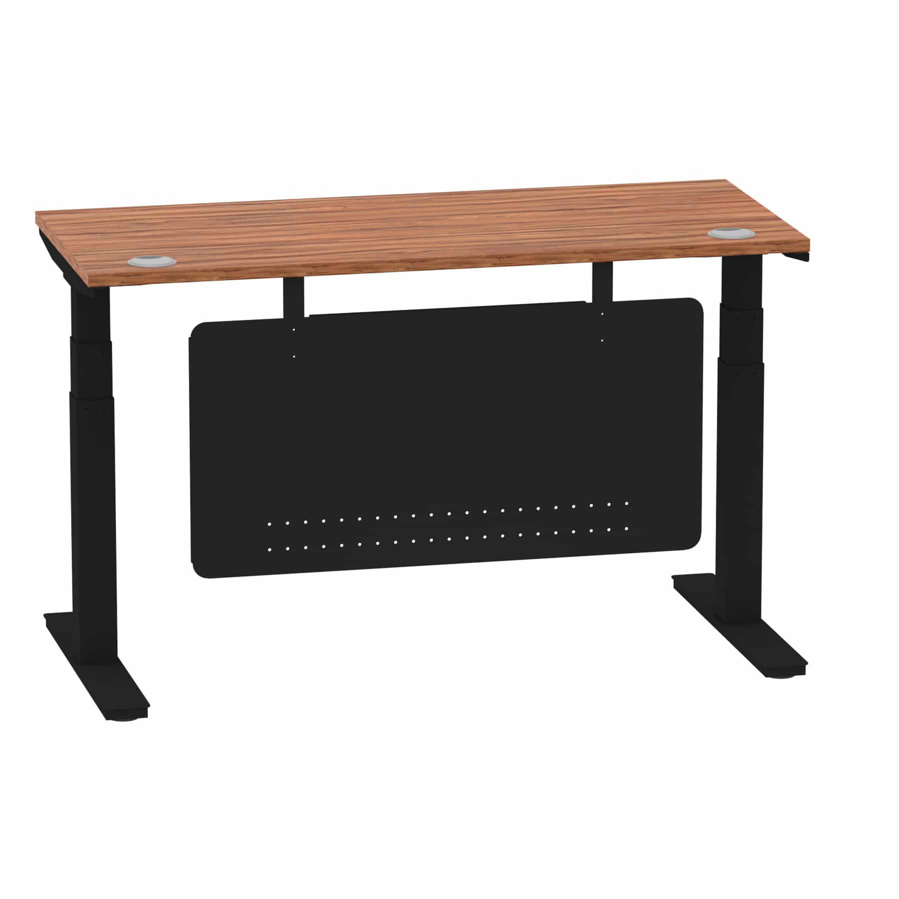 Air Height Adjustable Slimline Desk With Cable Ports With Steel Modesty Panel - Image 46
