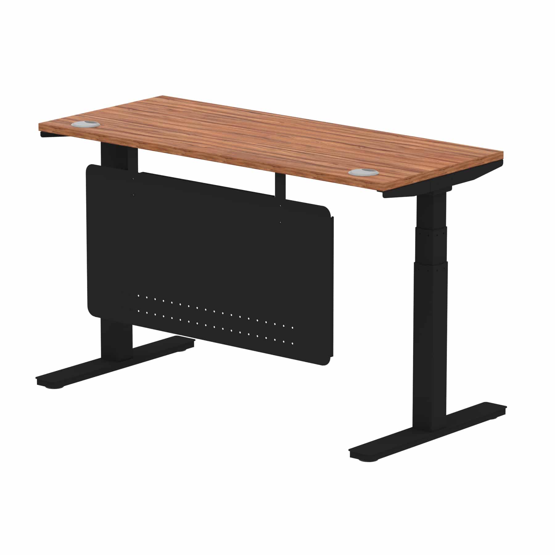Air Height Adjustable Slimline Desk With Cable Ports With Steel Modesty Panel - Image 47