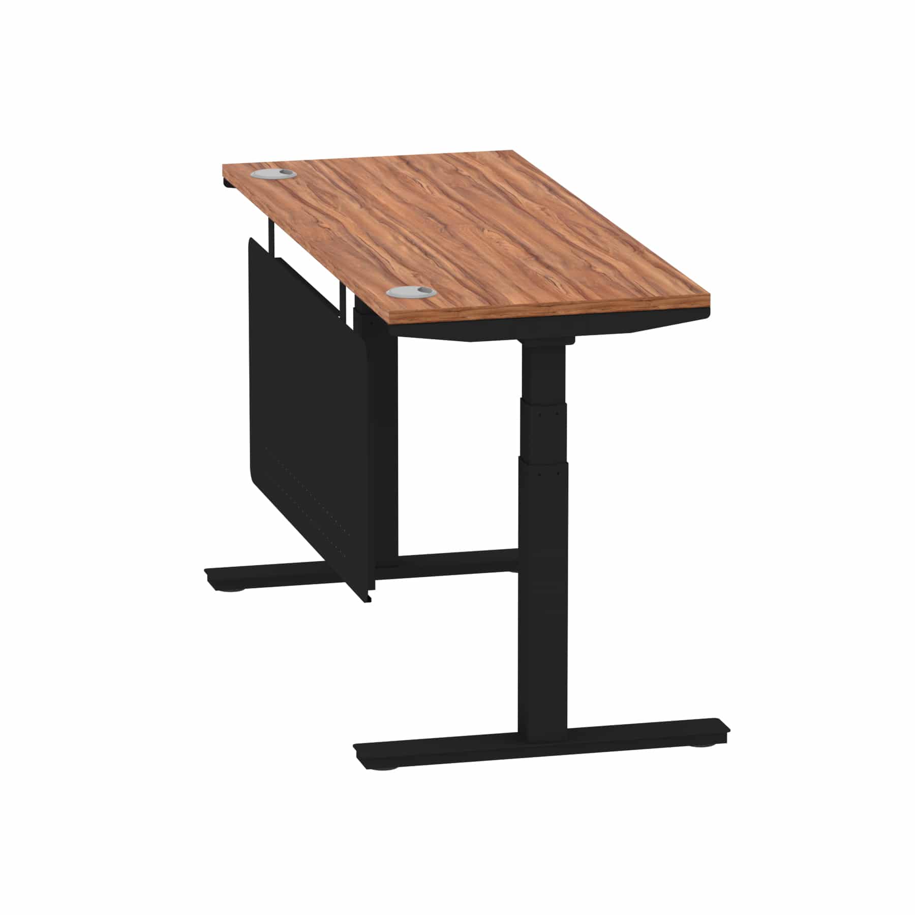 Air Height Adjustable Slimline Desk With Cable Ports With Steel Modesty Panel - Image 48